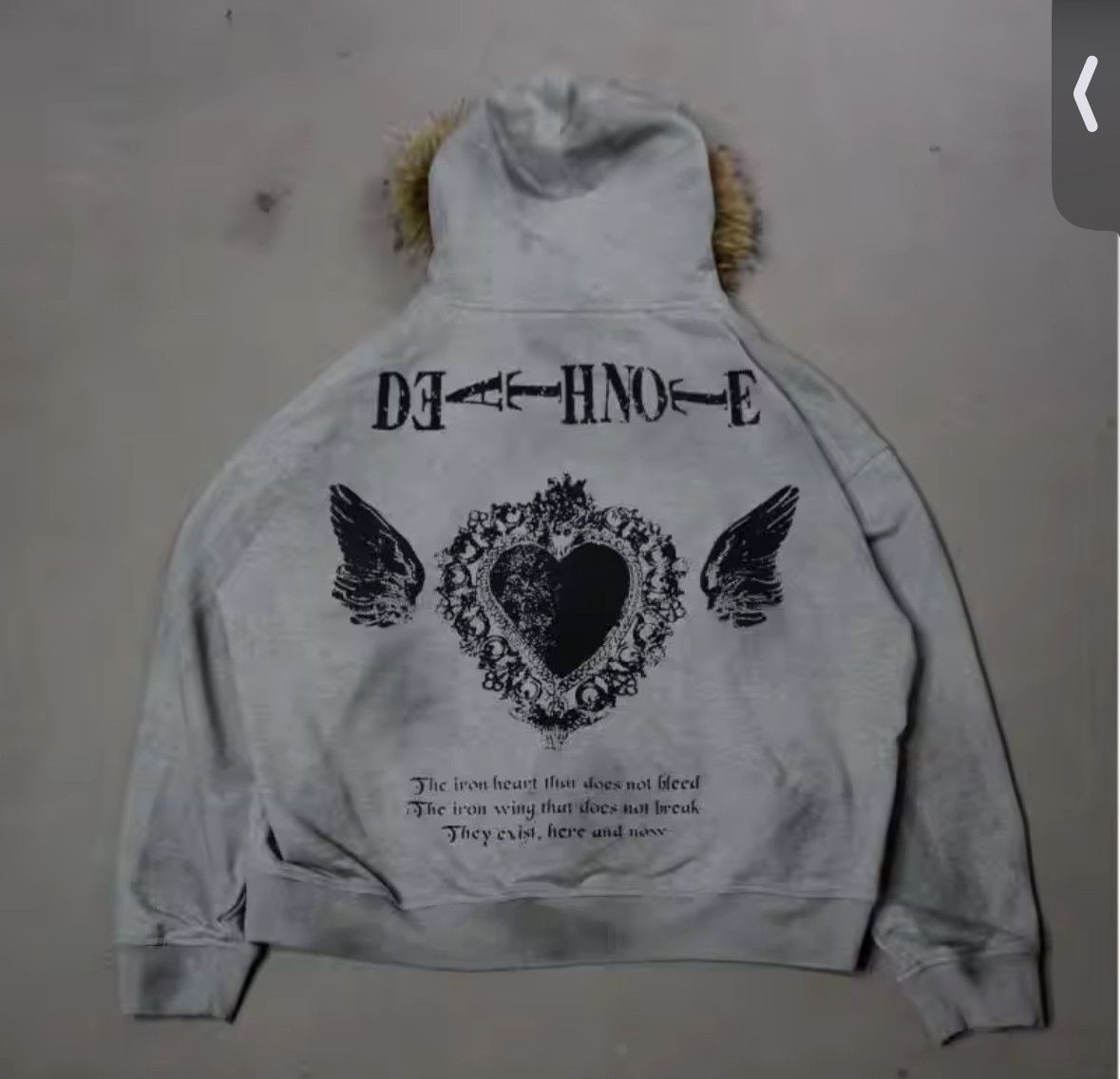 Other Fashion Punk Goth Grunge Death Note Fur Hat Graphic Hoodies Size US L / EU 52-54 / 3 - 2 Thumbnail