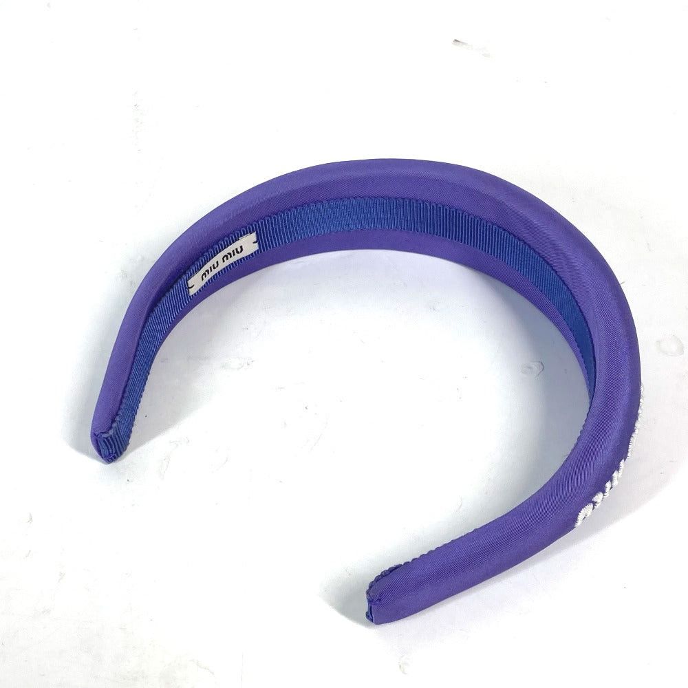 Miu Miu Miumiu Bicolor Logo Hair Band Headband Accessory Horseshoe-Shaped Hairband Canvas Women Purple Size ONE SIZE - 1 Thumbnail