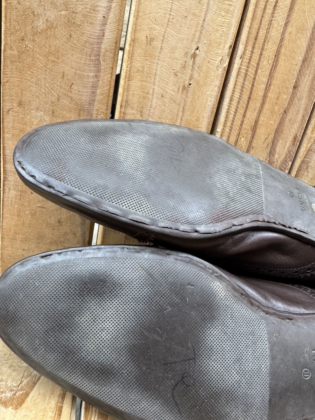 Gucci Gucci brown Cap Toe Leather Men's Dress Shoes UK 6 USA 6.5 Size US 6.5 / EU 39-40 - 16 Thumbnail