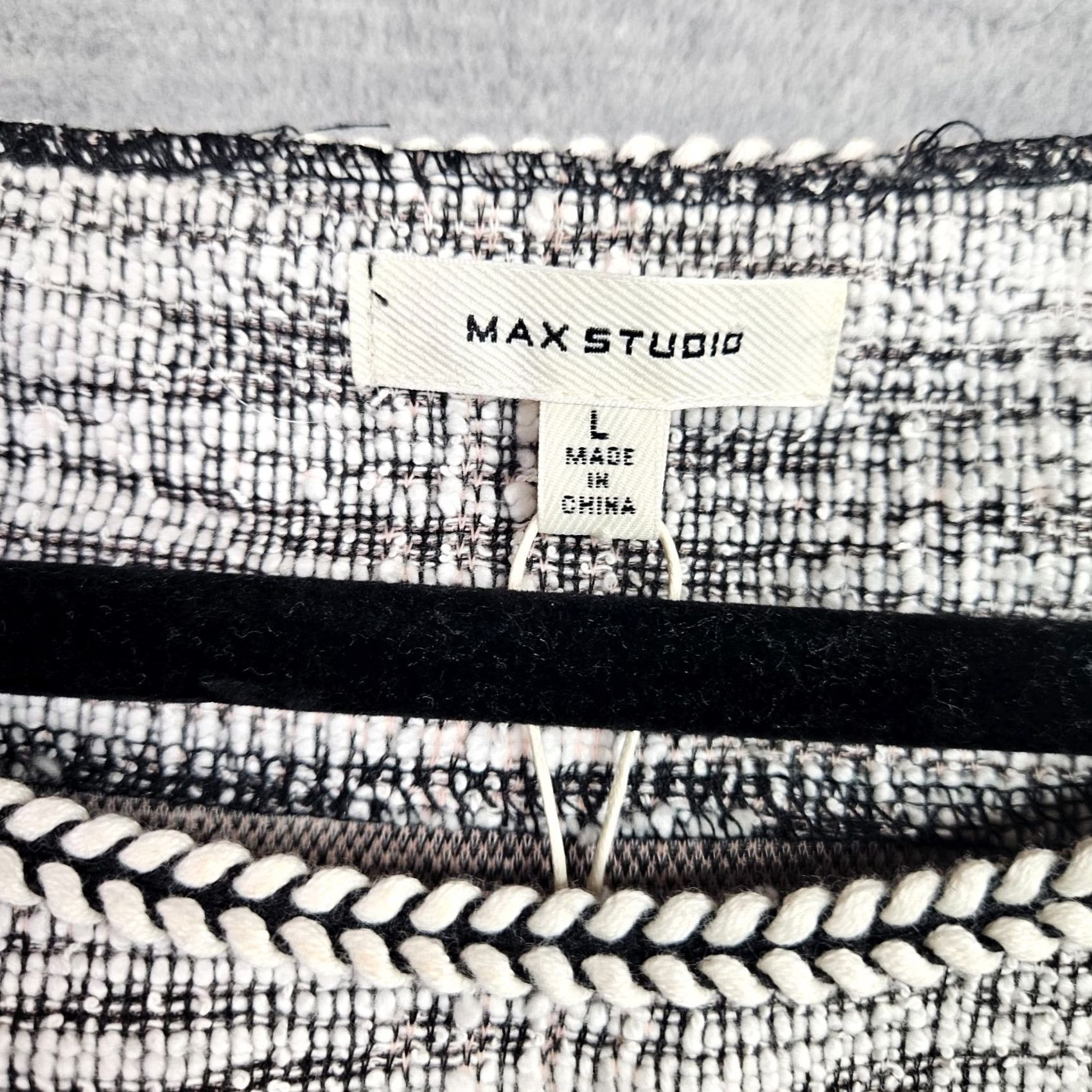 Vintage Max Studio Women’s Shift Dress Size L Black White Textured NWT Size L / US 10 / IT 46 - 4 Thumbnail