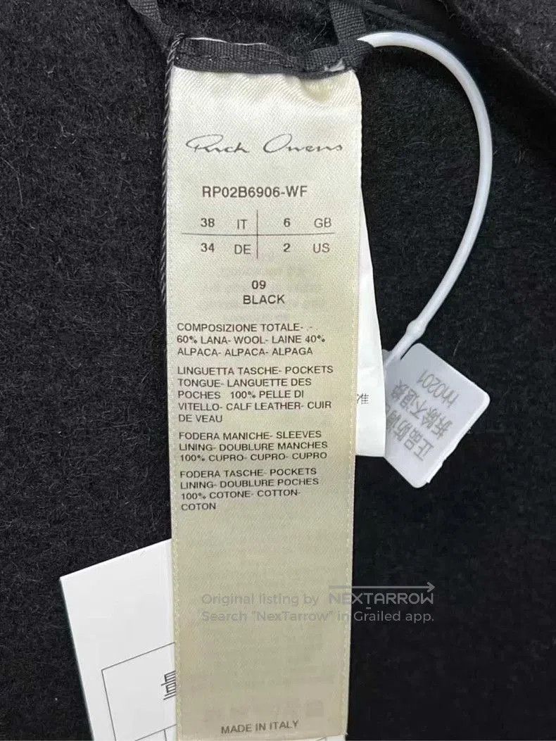 Rick Owens rick owens wool coat in black. Size US S / EU 44-46 / 1 - 4 Thumbnail