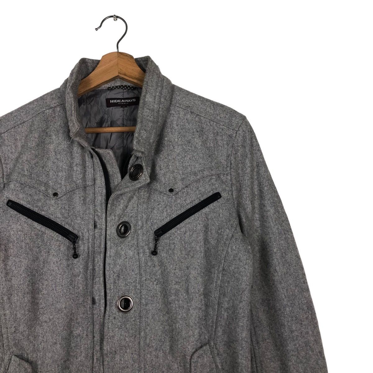 Japanese Brand 🔥Vintage Wool Biker Jacket Hideaways Nicole Issey Miyake Size US M / EU 48-50 / 2 - 6 Thumbnail