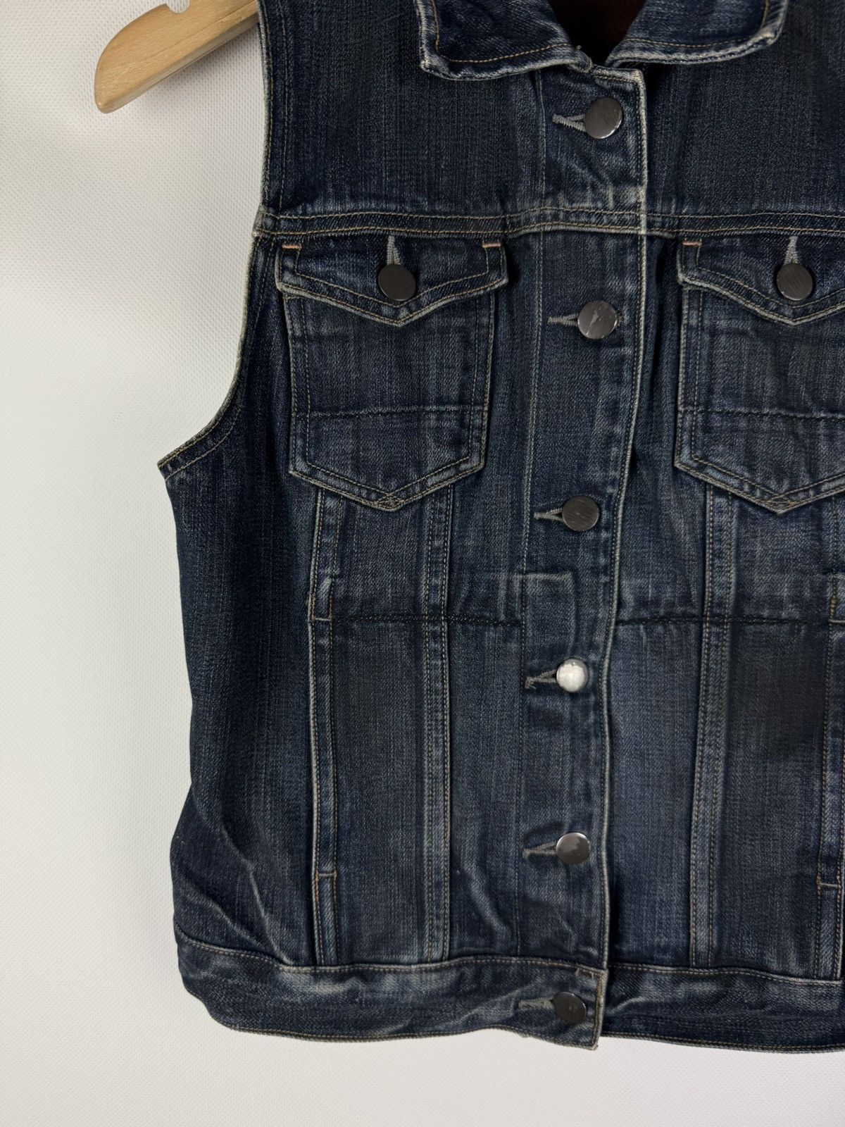 Allsaints × Japanese Brand Allsaints Ladies Easy Trucker Selvedge Denim Gilet Vest Size M / US 6-8 / IT 42-44 - 7 Thumbnail