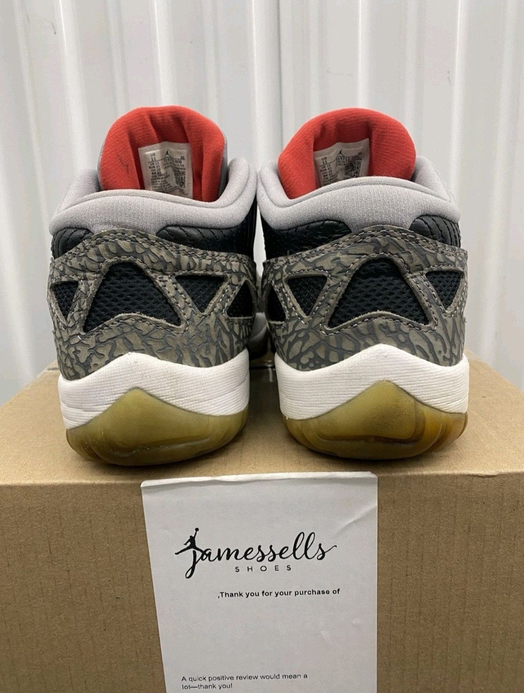 Jordan Brand NIKE AIR JORDAN 11 RETRO LOW IE BLACK CEMENT SIZE 11 Size US 11 / EU 44 - 5 Thumbnail
