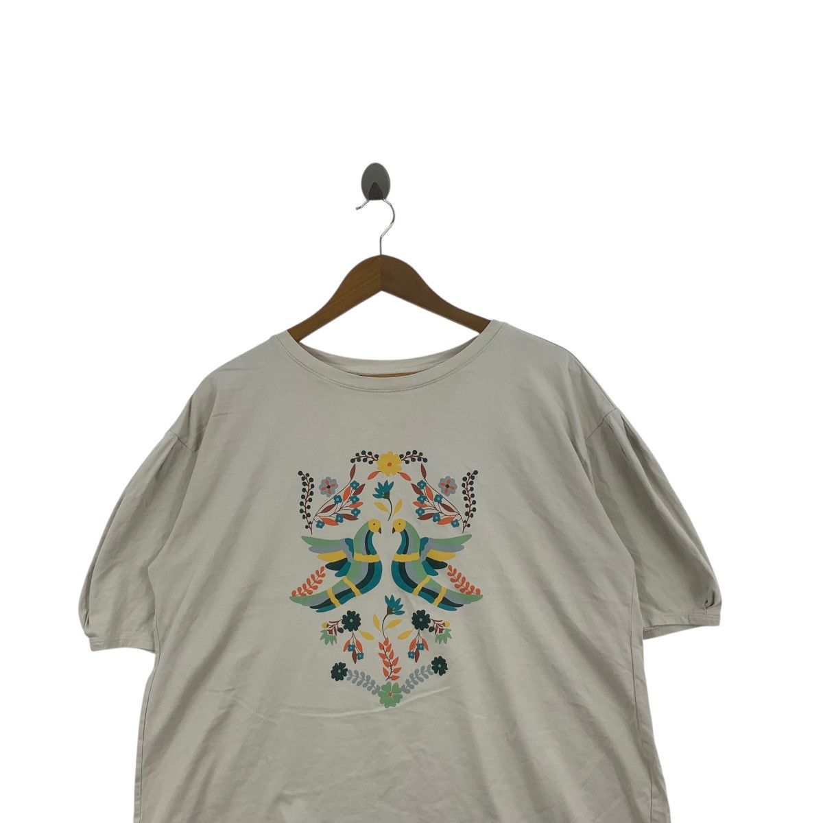 Anna Sui ANNA SUI x UNIQLO Floral Bird Illustration Boxy Tee Shirt Size XL / US 12-14 / IT 48-50 - 2 Thumbnail
