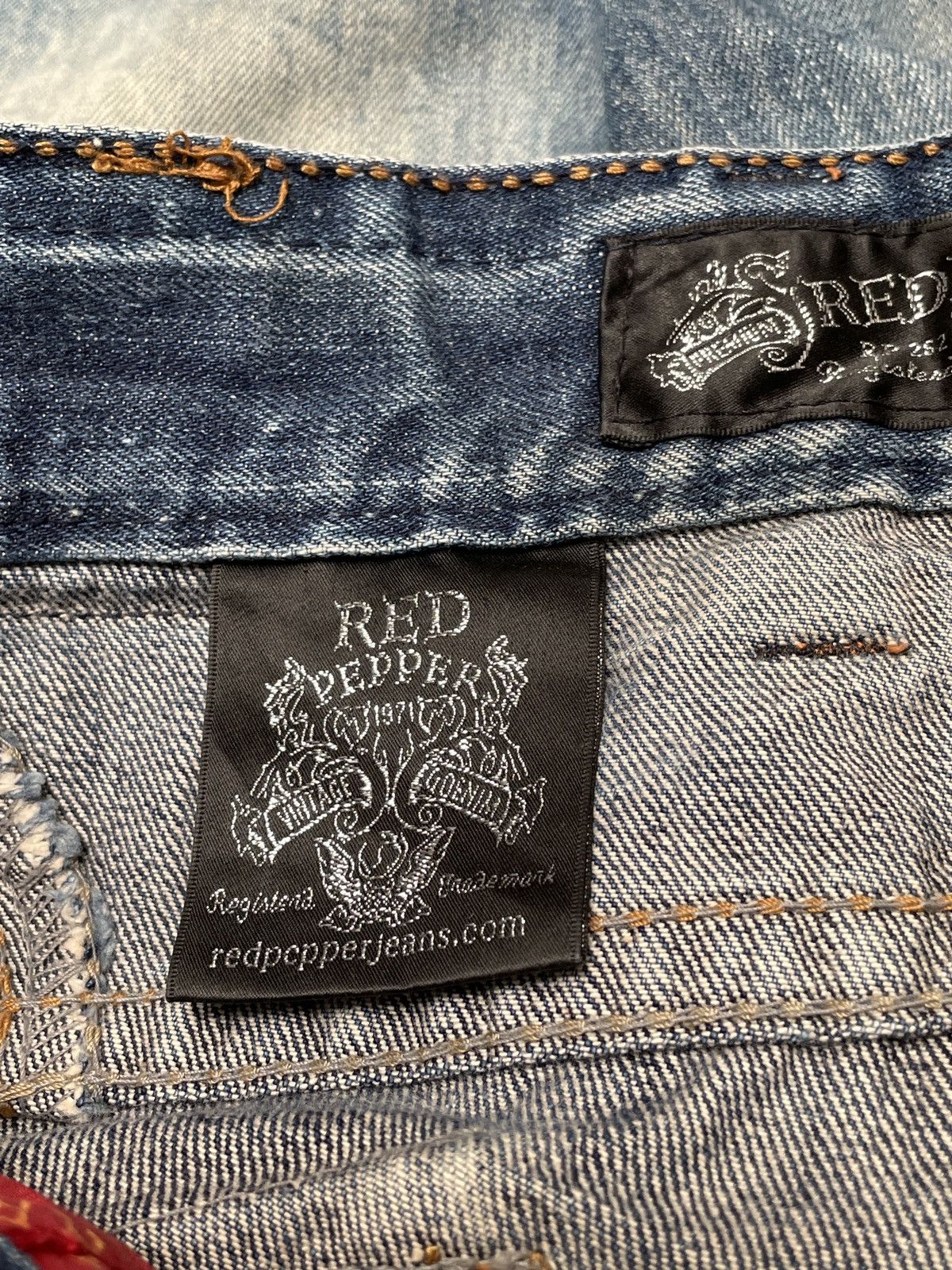 Japanese Brand × Vintage Vintage Japanese Brand Red Pepper Distressed Jeans 2000s Size US 31 - 12 Thumbnail