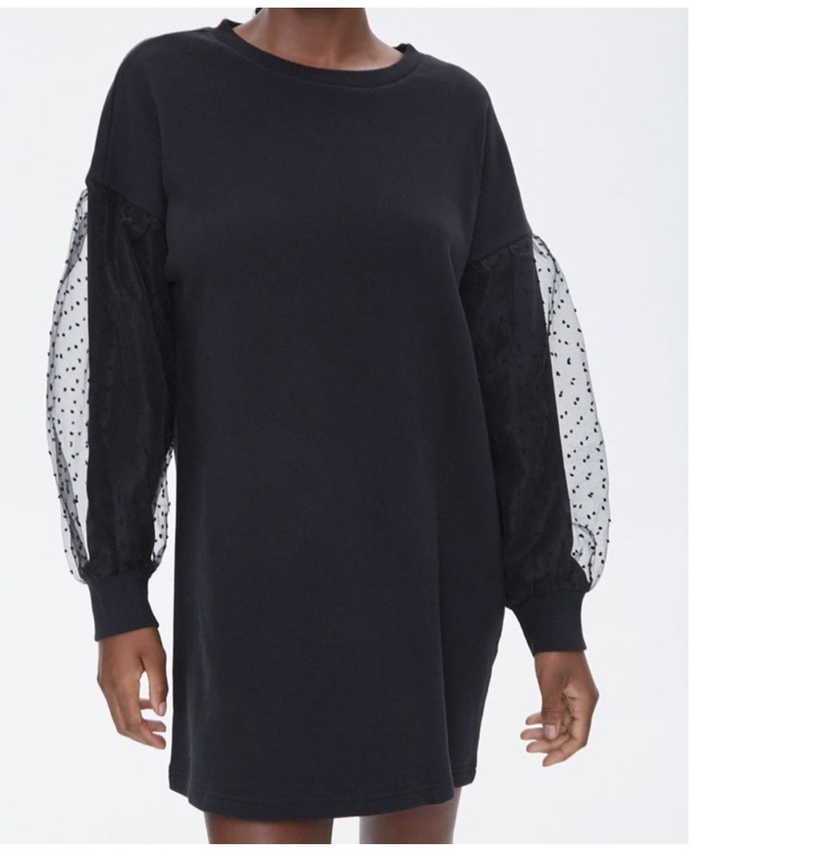 Forever 21 Forever 21 Black Sweatshirt Dress with Details Size S MWT Size S / US 4 / IT 40 - 1 Thumbnail