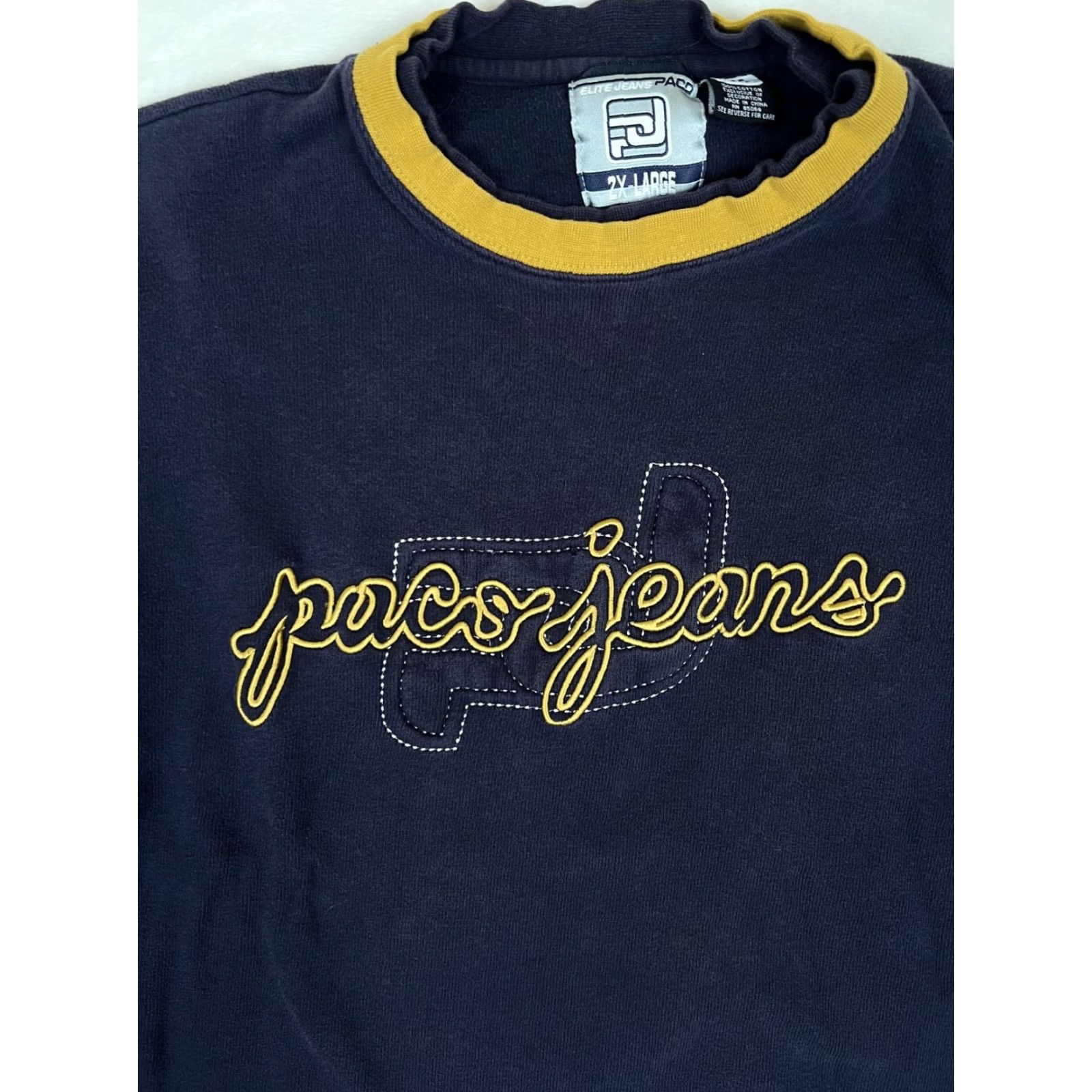 Vintage VINTAGE PACO Sweatshirt Shirt XL Men Blue 90s Hip Hop Embroidered Pullover Size US XL / EU 56 / 4 - 2 Thumbnail