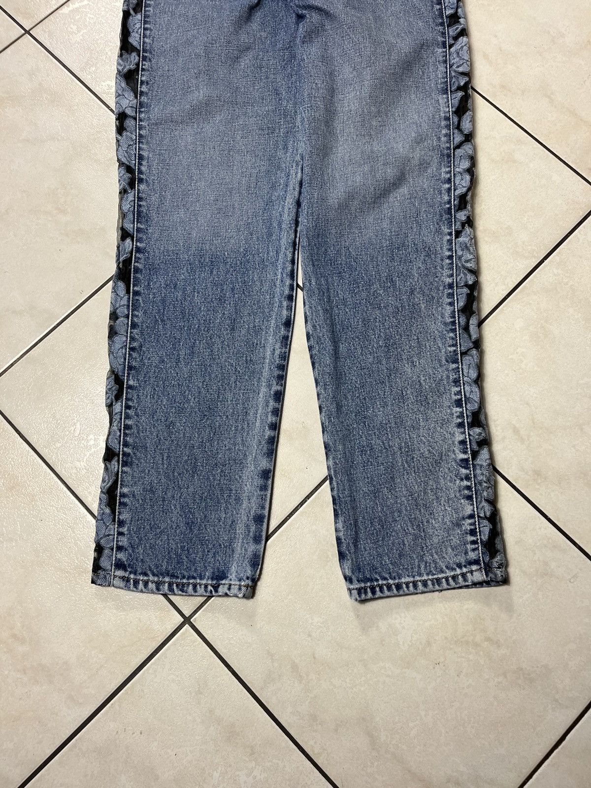 Designer × Diesel Diesel D-Pilut mesh stripe jeans pants washed distressed Size 28" / US 6 / IT 42 - 5 Thumbnail