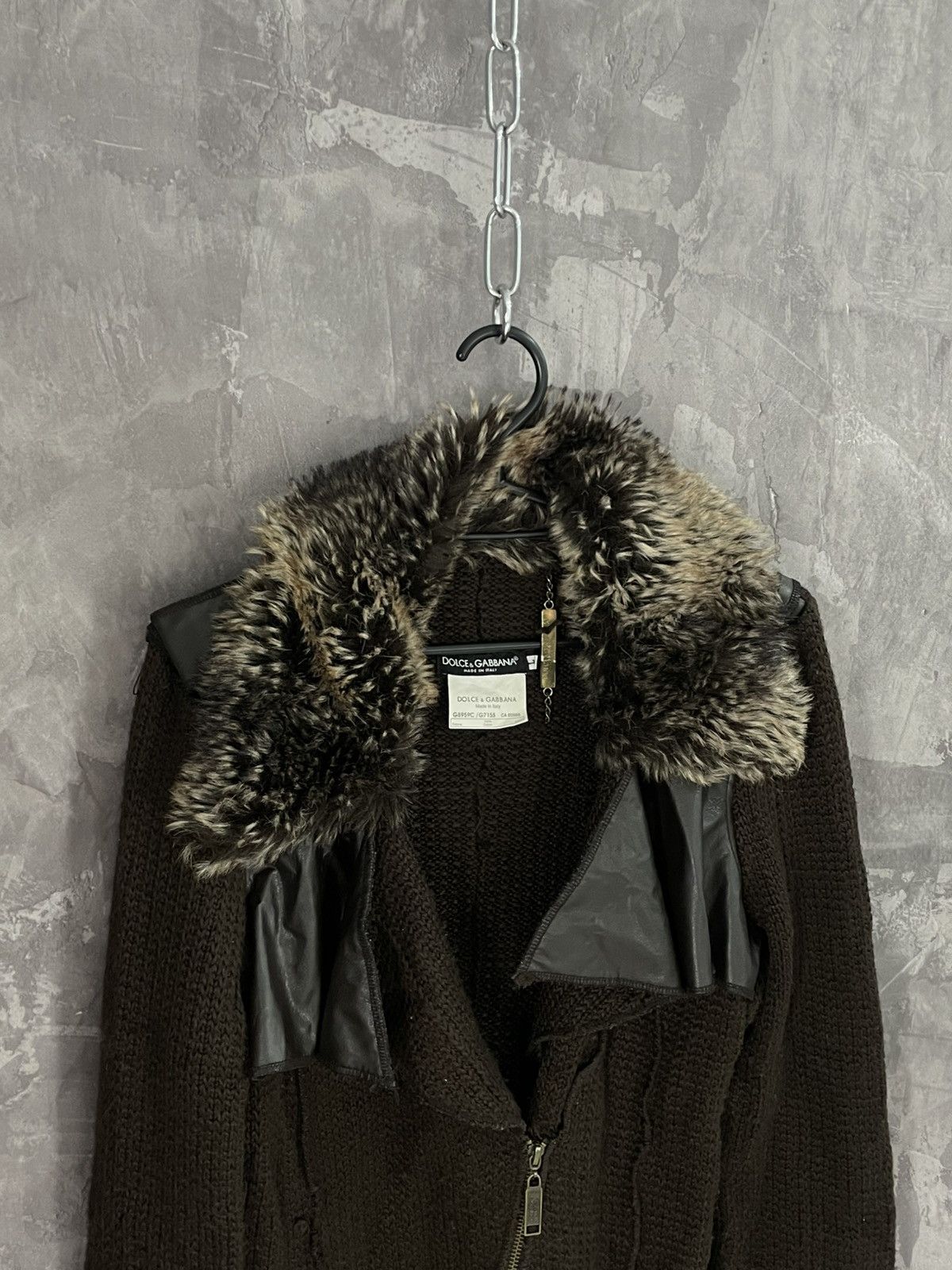 Dolce & Gabbana × If Six Was Nine × Japanese Brand Vintage D&G Dolce & Gabbana Long Faux Fur Y2K Sweater Size L / US 10 / IT 46 - 8 Thumbnail