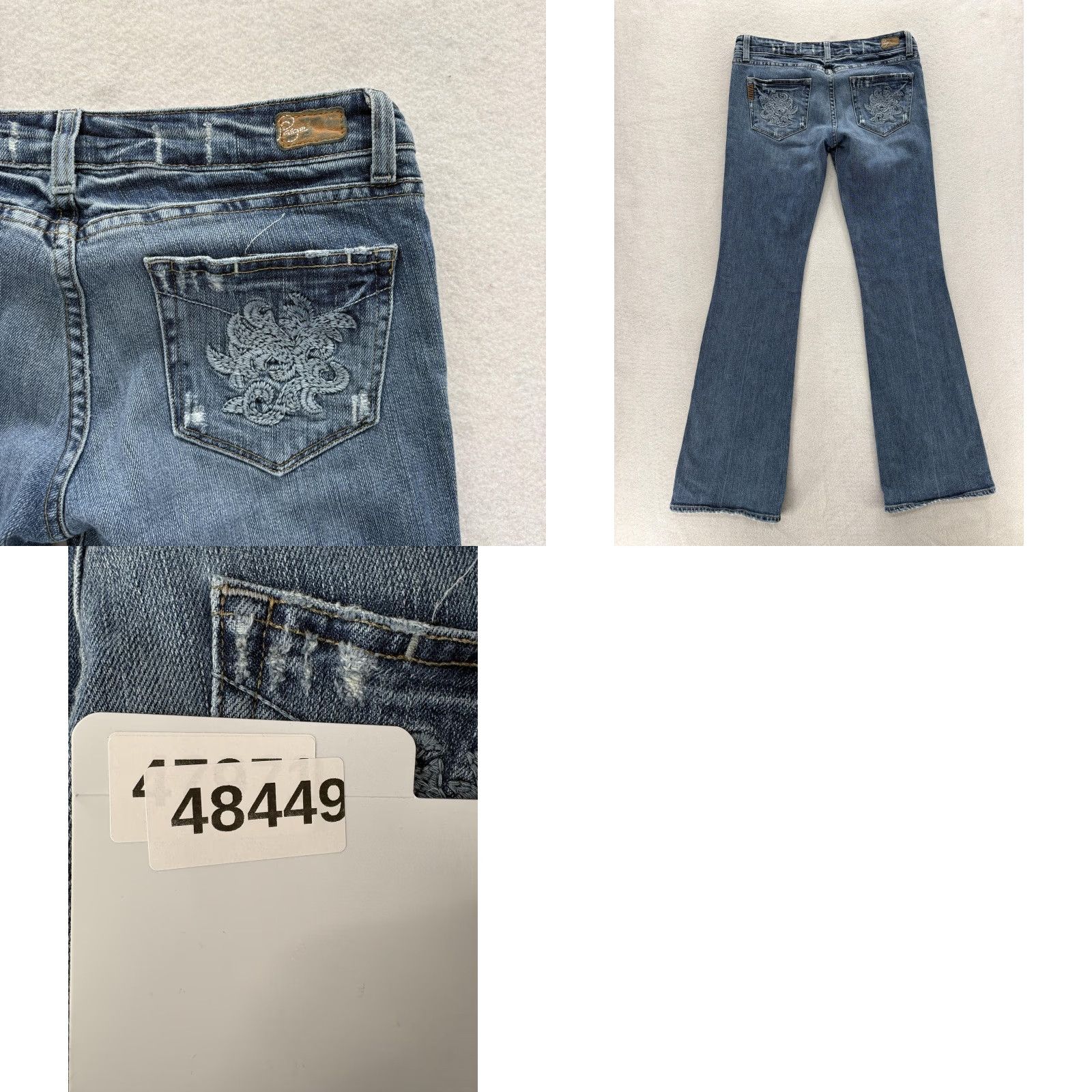 Paige Paige Laurel Canyon Bootcut Jeans Womens 28 Blue Low Rise Stretch Embroidered Size 28" / US 6 / IT 42 - 9 Thumbnail