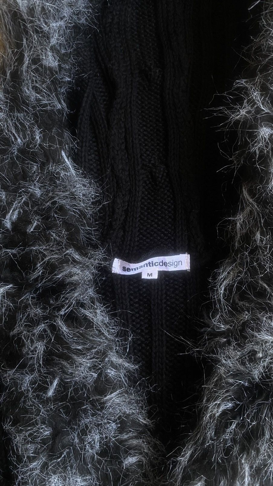 If Six Was Nine Gothic Semantic Design Faux Fur Trim Knit Hooded Cardigan Size US M / EU 48-50 / 2 - 4 Thumbnail