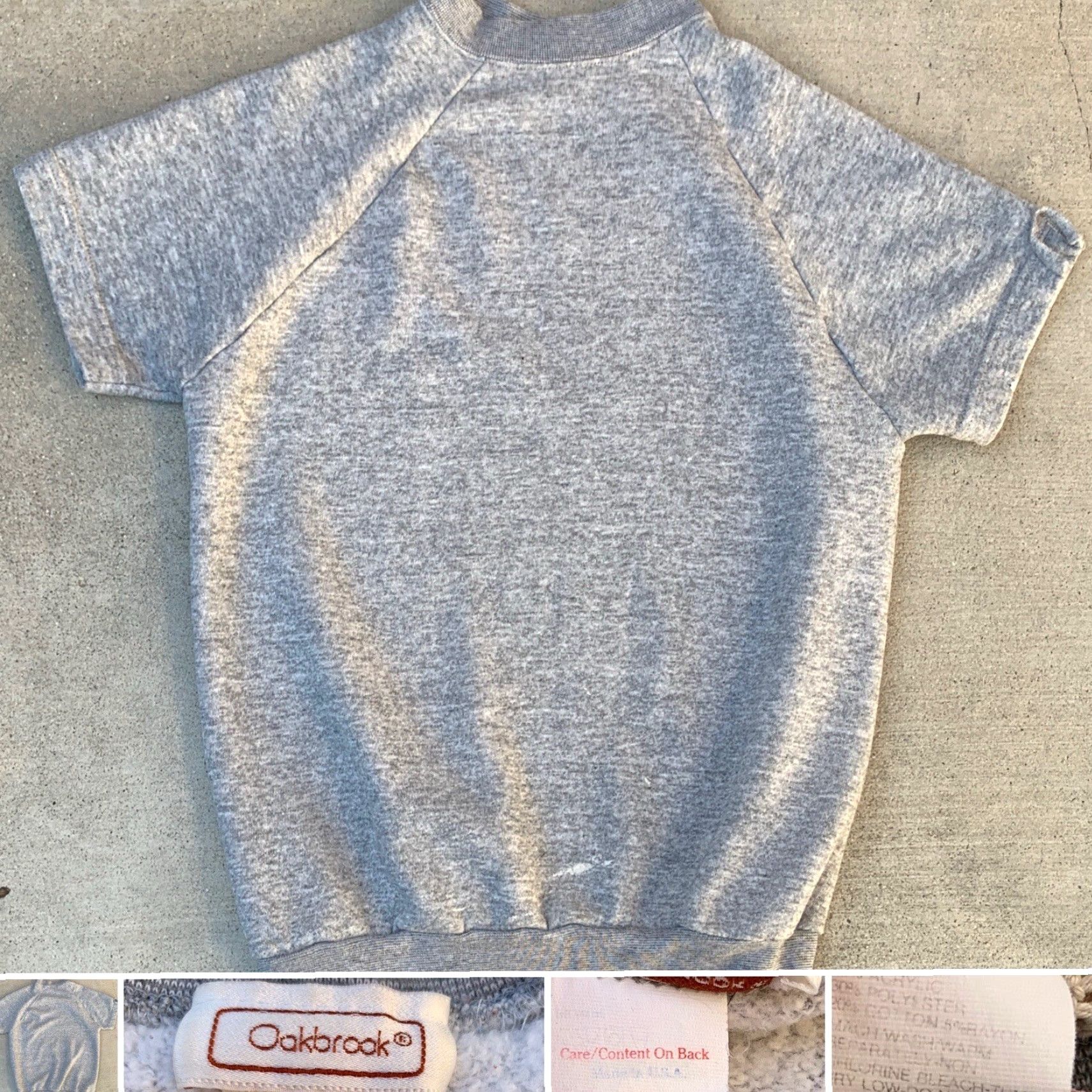 Vintage VINTAGE Oakbrook Short Sleeve Raglan Sweatshirt Gray Made In USA L Men Size US L / EU 52-54 / 3 - 2 Thumbnail