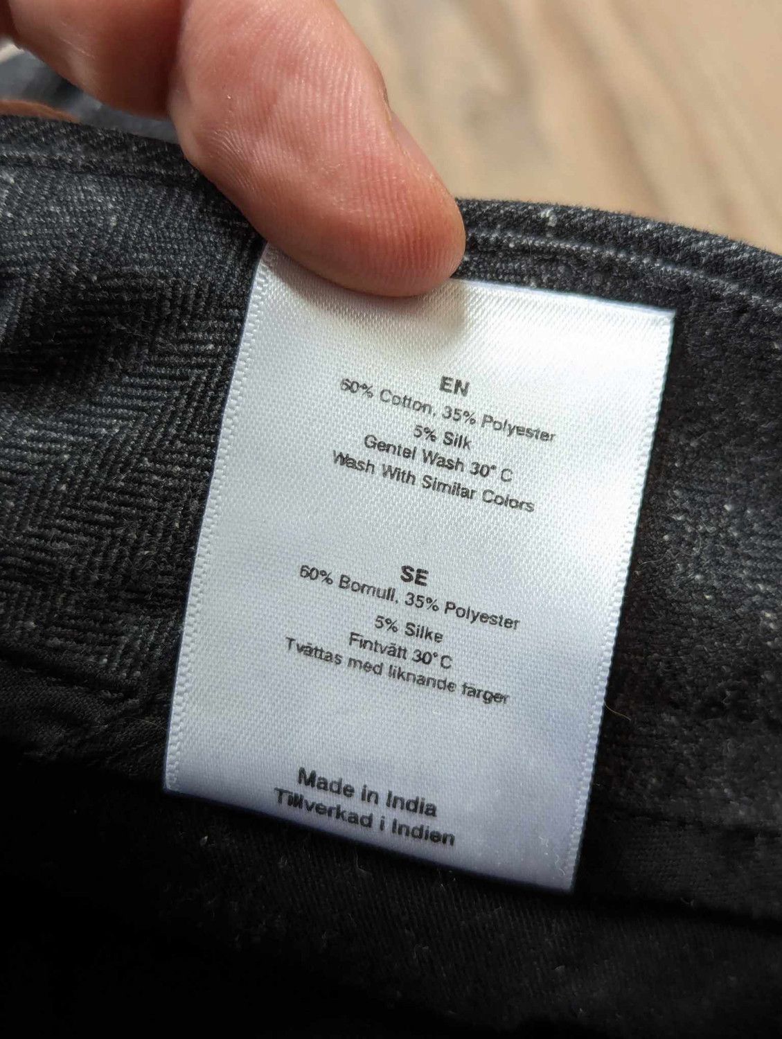 Designer Reunion Chinos Volume Pleat Herringbone Pants Melange Slim Size US 31 - 5 Thumbnail