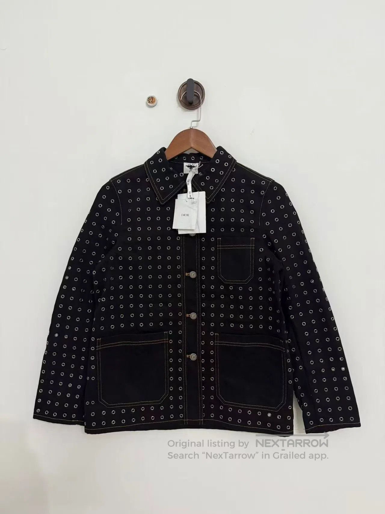 Dior Dior Black Slogan Metallic Mesh Denim Jacket. Size XS / US 0-2 / IT 36-38 - 1 Thumbnail