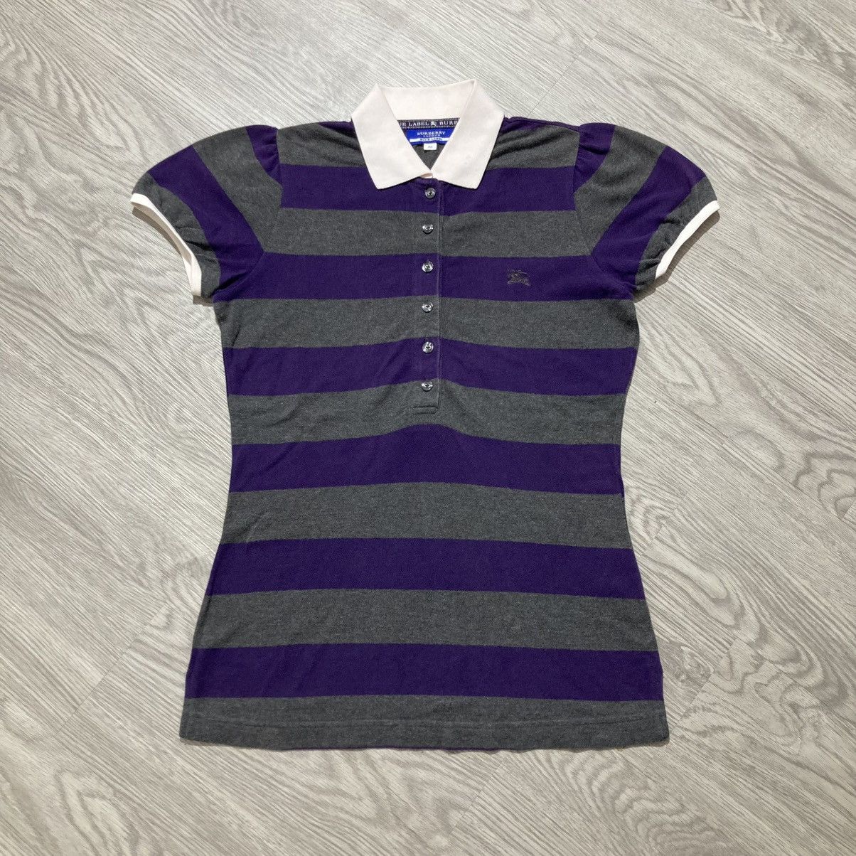 Burberry Vintage Burberry Blue Label Women Polo Tee Stripe Luxuruy Size XS / US 0-2 / IT 36-38 - 1 Thumbnail