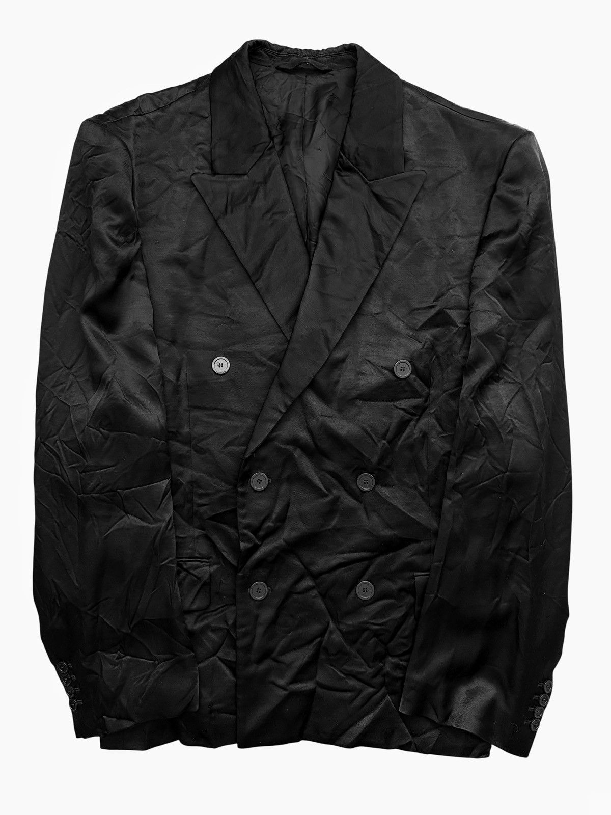 Balenciaga 2023 Double Breasted Wrinkle Satin Steroid Blazer Jacket Size US M / EU 48-50 / 2 - 3 Thumbnail