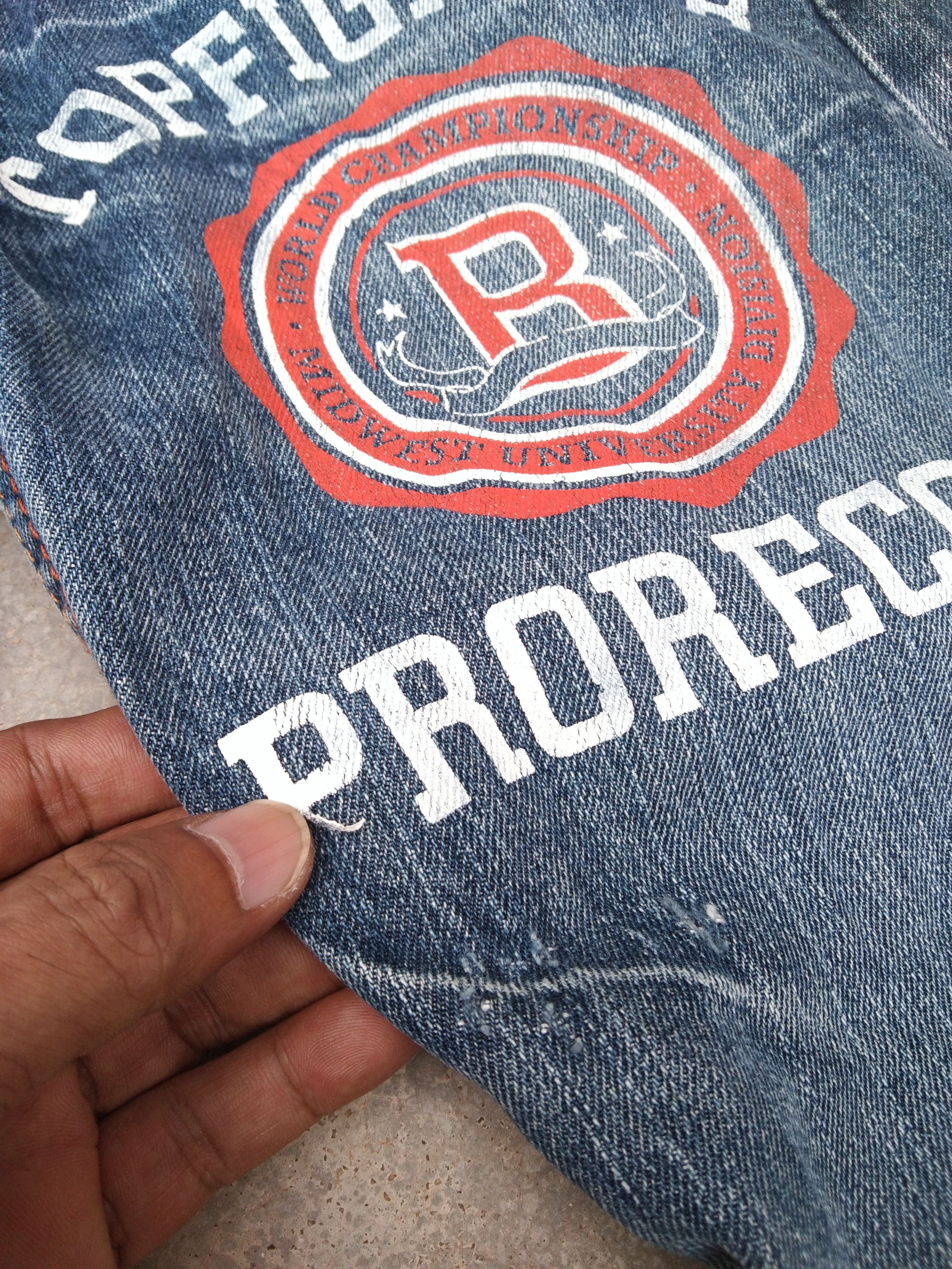 Japanese Brand Vintage Engineered Jeans Double Waist Japanese Denim 31x31.5 Size US 31 - 9 Thumbnail