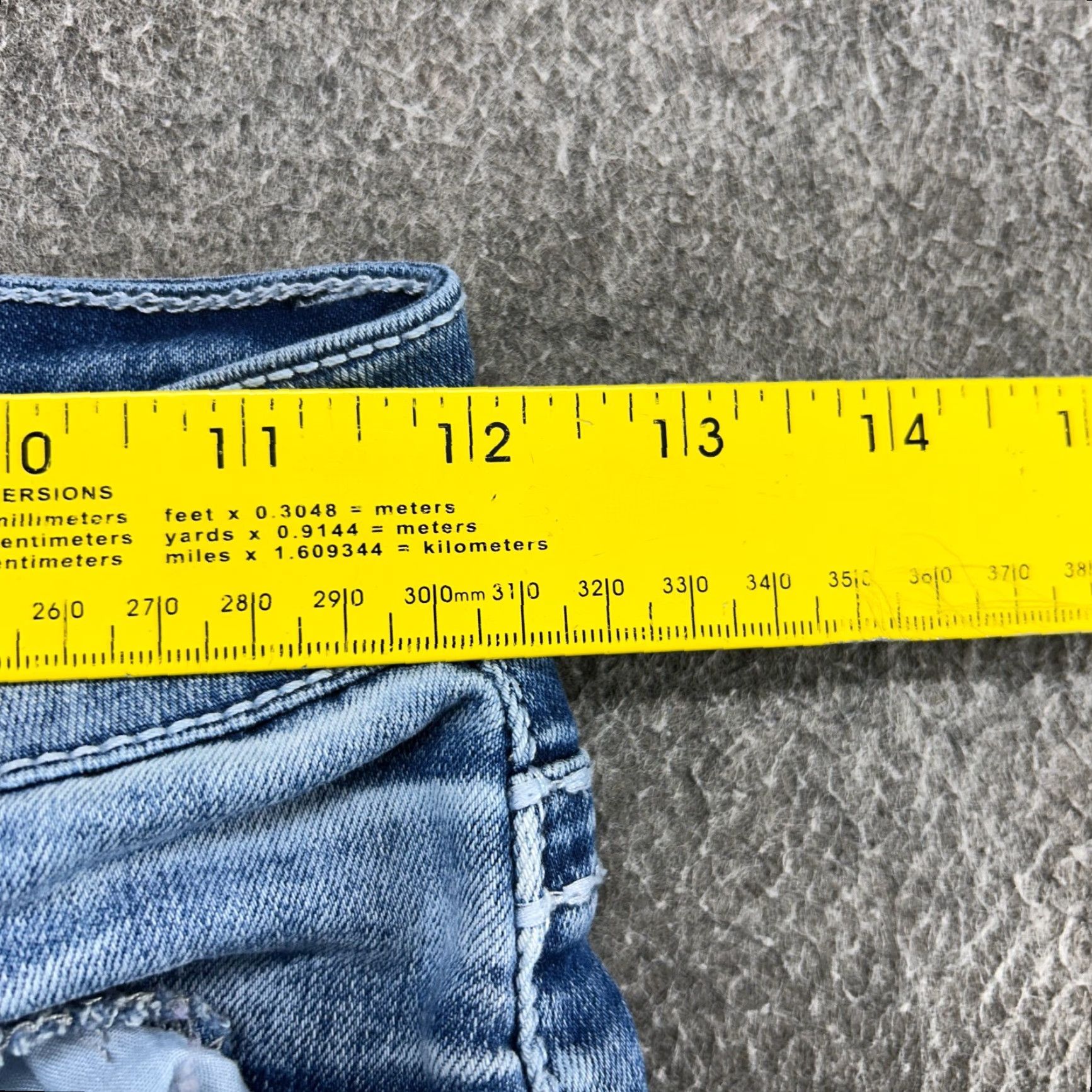 Vintage VINTAGE Jeans Womens 1 Blue Bootcut Flare Thick Stitch Studded 90s Grunge Denim Cotton 5-Pocket Inseam 31 Y2Kściej Size 42" / US 20 - 6 Thumbnail