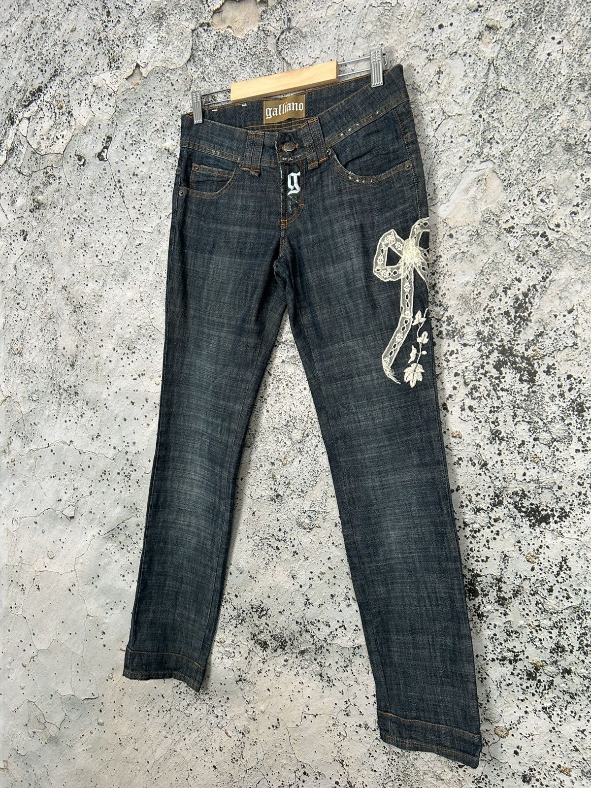 John Galliano Galliano Avant Garde Denim Pants Luxury Alternative Punk Size US 27 - 3 Thumbnail