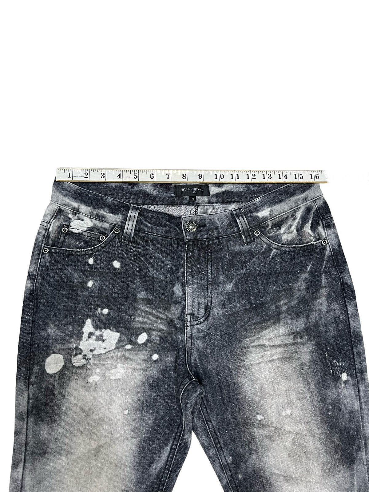 In The Attic 🔥IN THE ATTIC HOMME Punk Bleach Wash Smoke Distressed Denim Size US 32 / EU 48 - 18 Thumbnail