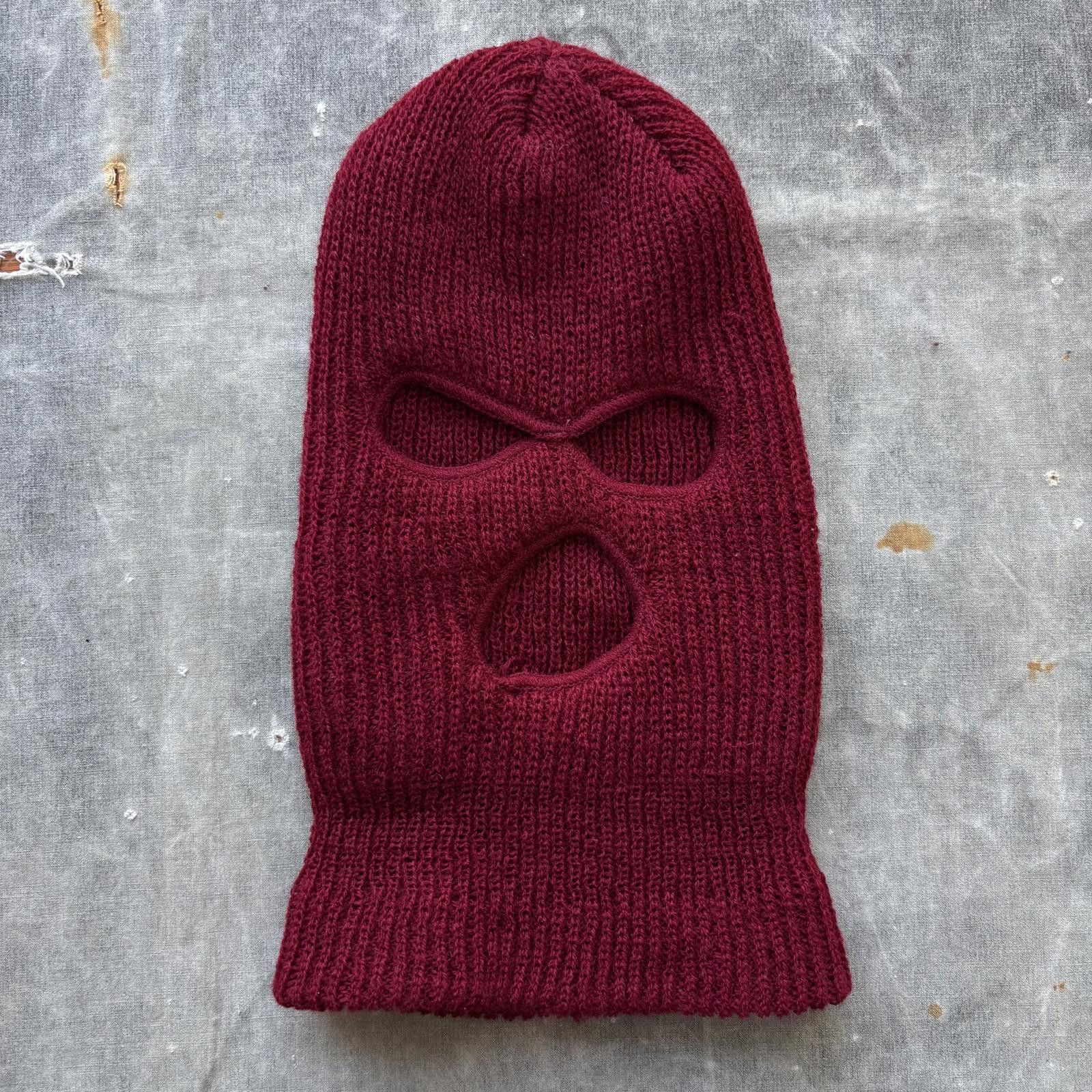 Vintage Vintage 80s 90s Maroon Burgundy Ski Mask Shiesty Balaclava Size ONE SIZE - 1 Thumbnail