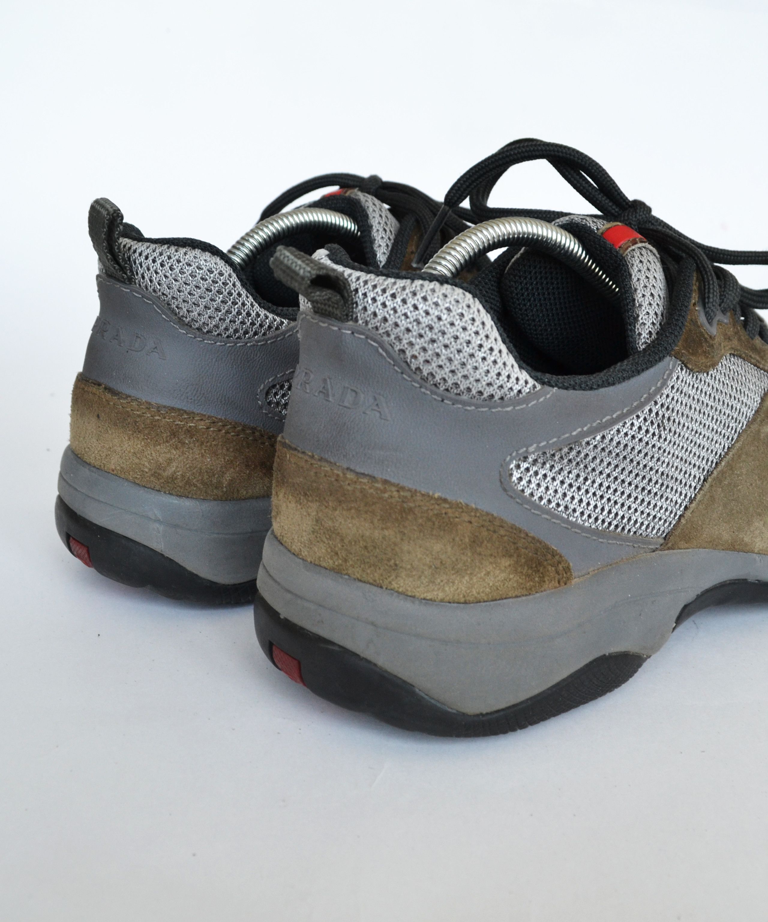 Prada 🔴 PRADA Sneakers Americas Cup Shoes Grey Suede Red Tab Size US 6 / EU 39 - 5 Thumbnail