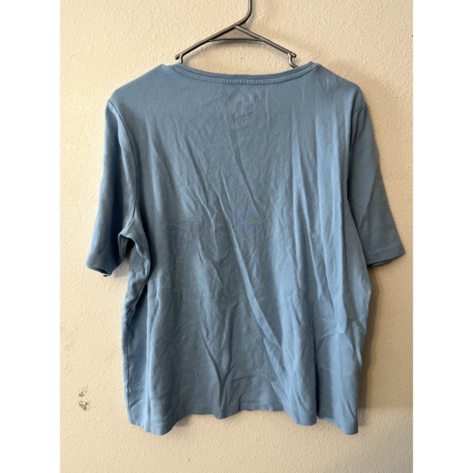 Vintage Chicos Sweater Womens 3 US Blue Solid Knit Short Sleeve Tee Size XS / US 0-2 / IT 36-38 - 3 Thumbnail
