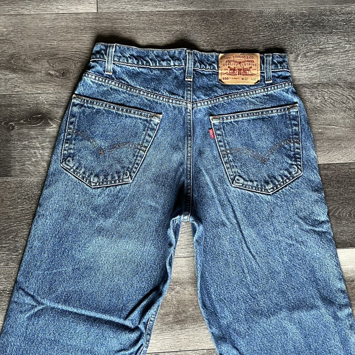 Levi's Vintage 90s Levi’s 550 Washed Relaxed Fit Denim Jeans 32x30 Size US 32 / EU 48 - 3 Thumbnail