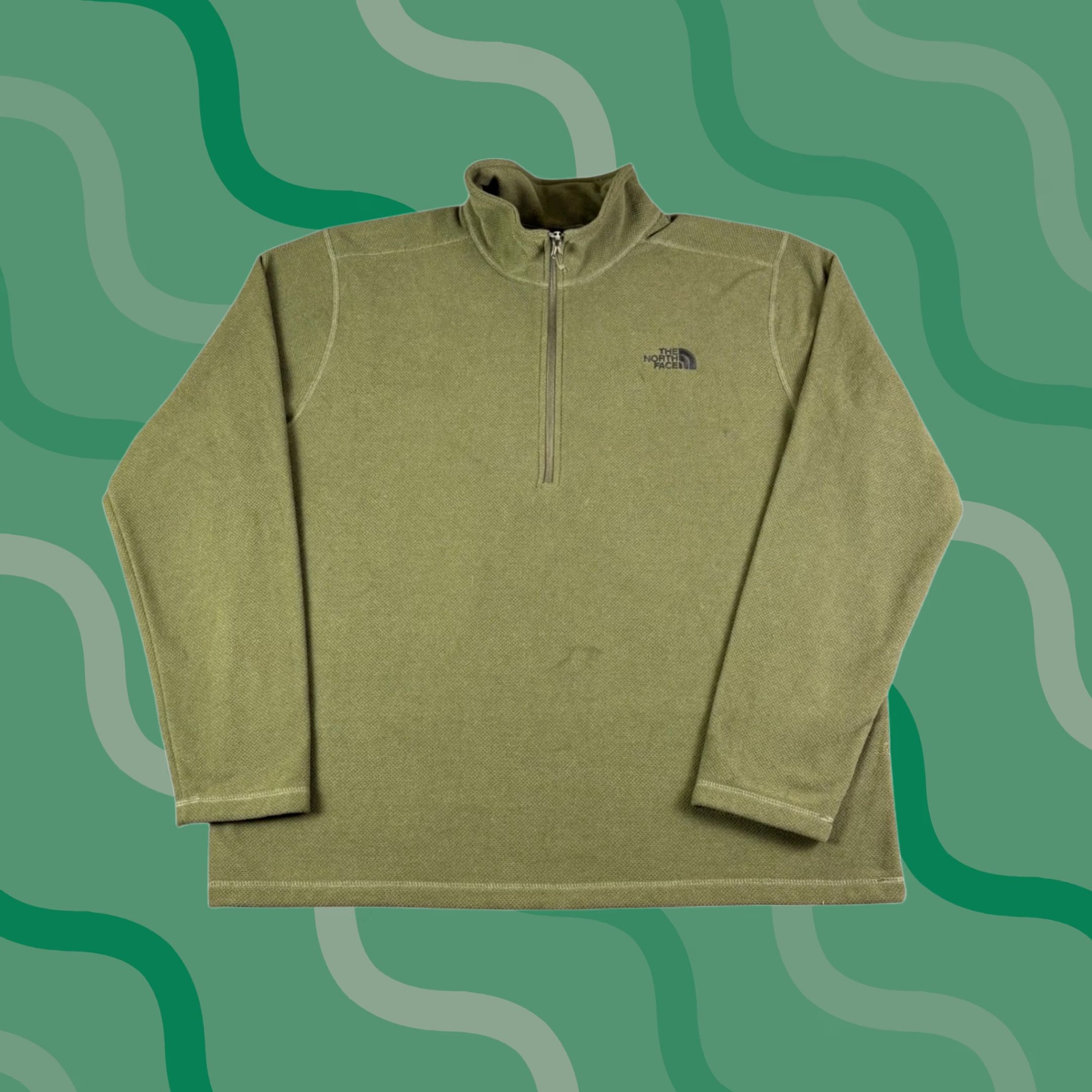 The North Face The North Face Sweatshirt Mens Fleece 1/4 Zip Pullover Khaki Green 2XL Outdoors Size US XXL / EU 58 / 5 - 1 Thumbnail