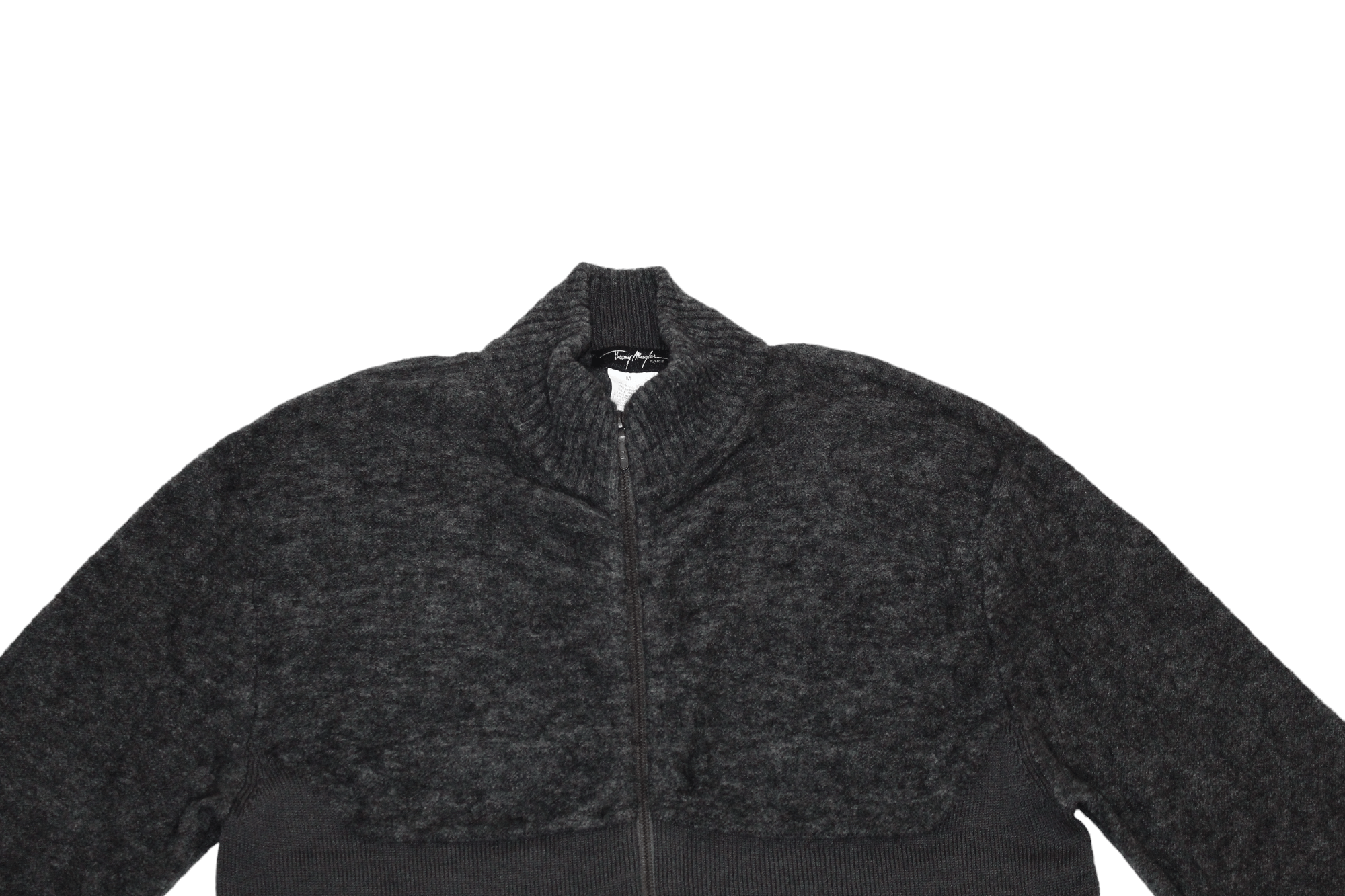 Thierry Mugler 💥 Thierry Mugler Paris Full Zip Mohair Wool Blend Sweater Size US L / EU 52-54 / 3 - 8 Thumbnail