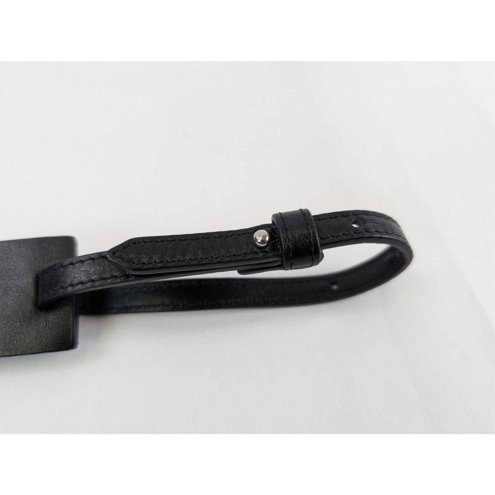 Off-White o1rshd1 Size: OS / Leather Luggage Tag in Black Size ONE SIZE - 3 Thumbnail