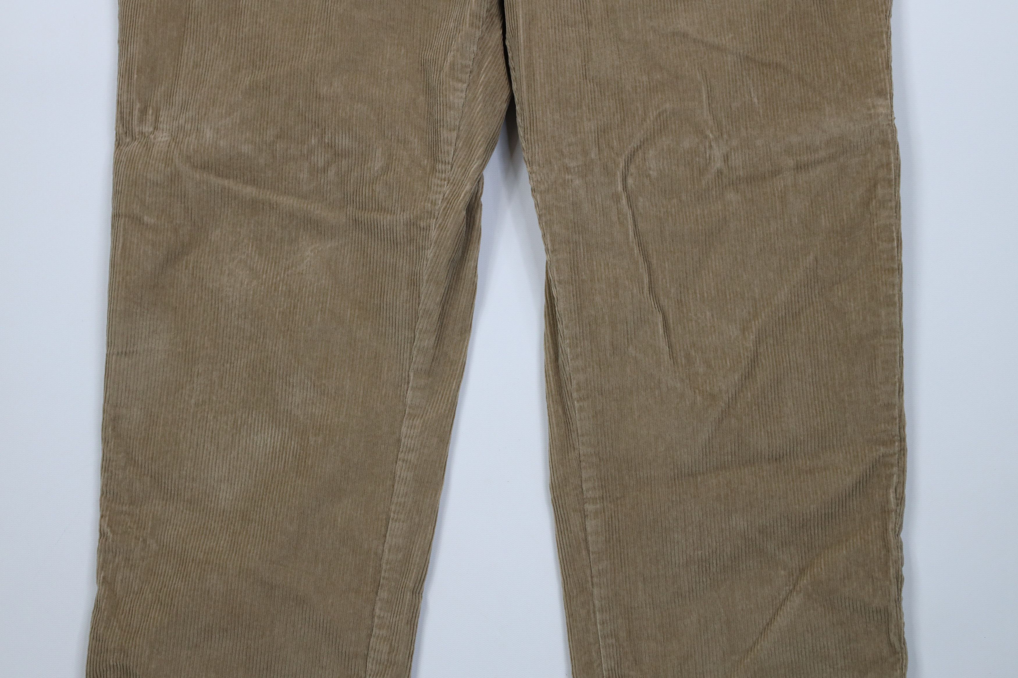 L.L. Bean Vintage 90s Y2K LL Bean Wide Leg Corduroy Chino Pants Beige Size US 38 / EU 54 - 3 Thumbnail