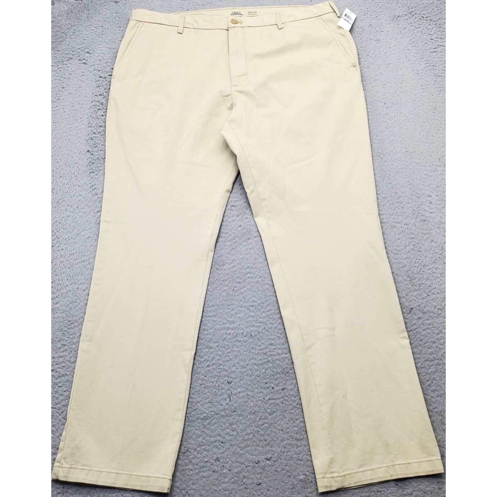 Izod IZOD Mens Chino Pants Straight Leg Flat Front 38 Tan Stretch Classic Fit Mens Size 38 Tan Chino Pants Size US 38 / EU 54 - 2 Thumbnail