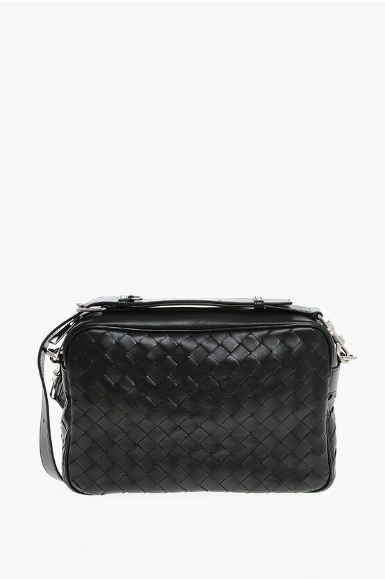 Bottega Veneta Woven Leather Avenue Crossbody Bag in Green, Men's