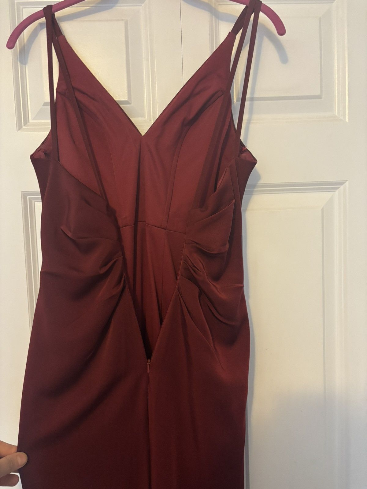 Other Faviana Timeless Elegant Fishtail Burgundy Low Cut Gown Size XXS / US 00 / IT 34 - 6 Thumbnail