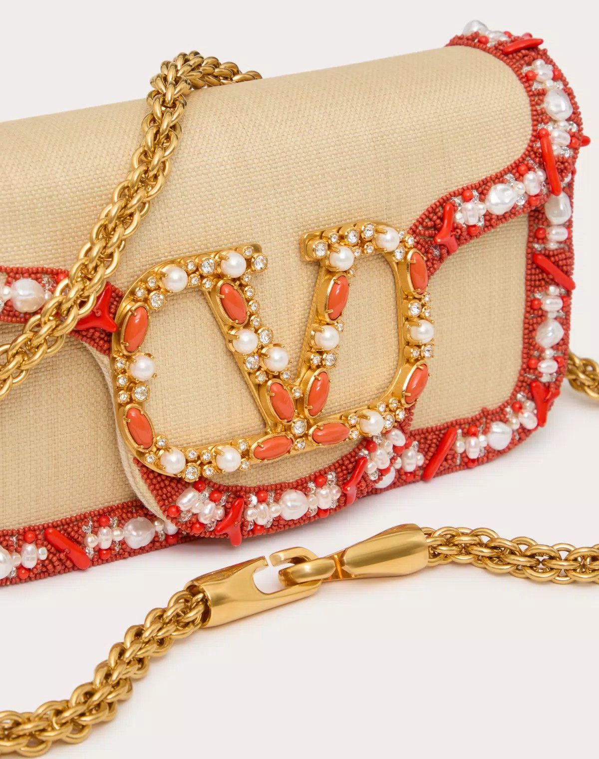 Valentino oc11z0725 Size:OS/Locò Raffia Shoulder Bag in Beige Size ONE SIZE - 7 Thumbnail