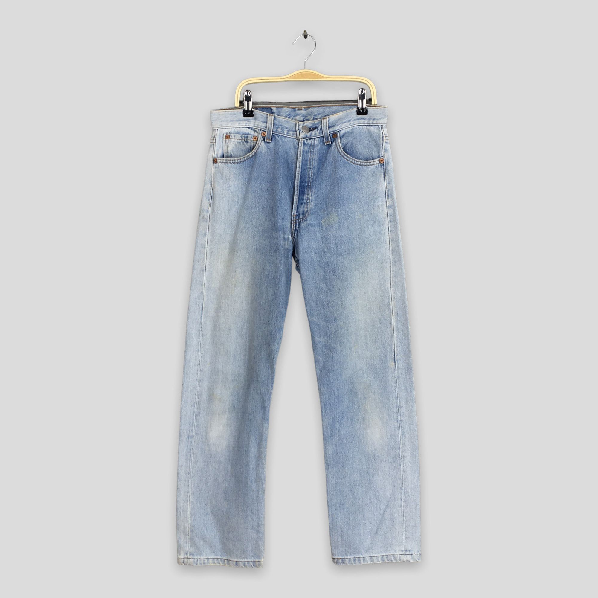 Levi's Size 28x28 Vintage 90s Levi's 501 Faded Blue Jeans S1813 Size US 28 / EU 44 - 1 Thumbnail