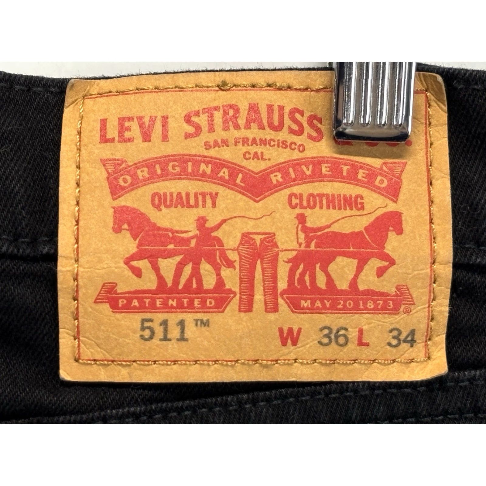 Levi's Levi's 511 Mens Black Denim Jeans Slim Pants 36 x 29 Red Tab City Logo USA Mens Slim Jeans Black Denim Size US 36 / EU 52 - 5 Thumbnail