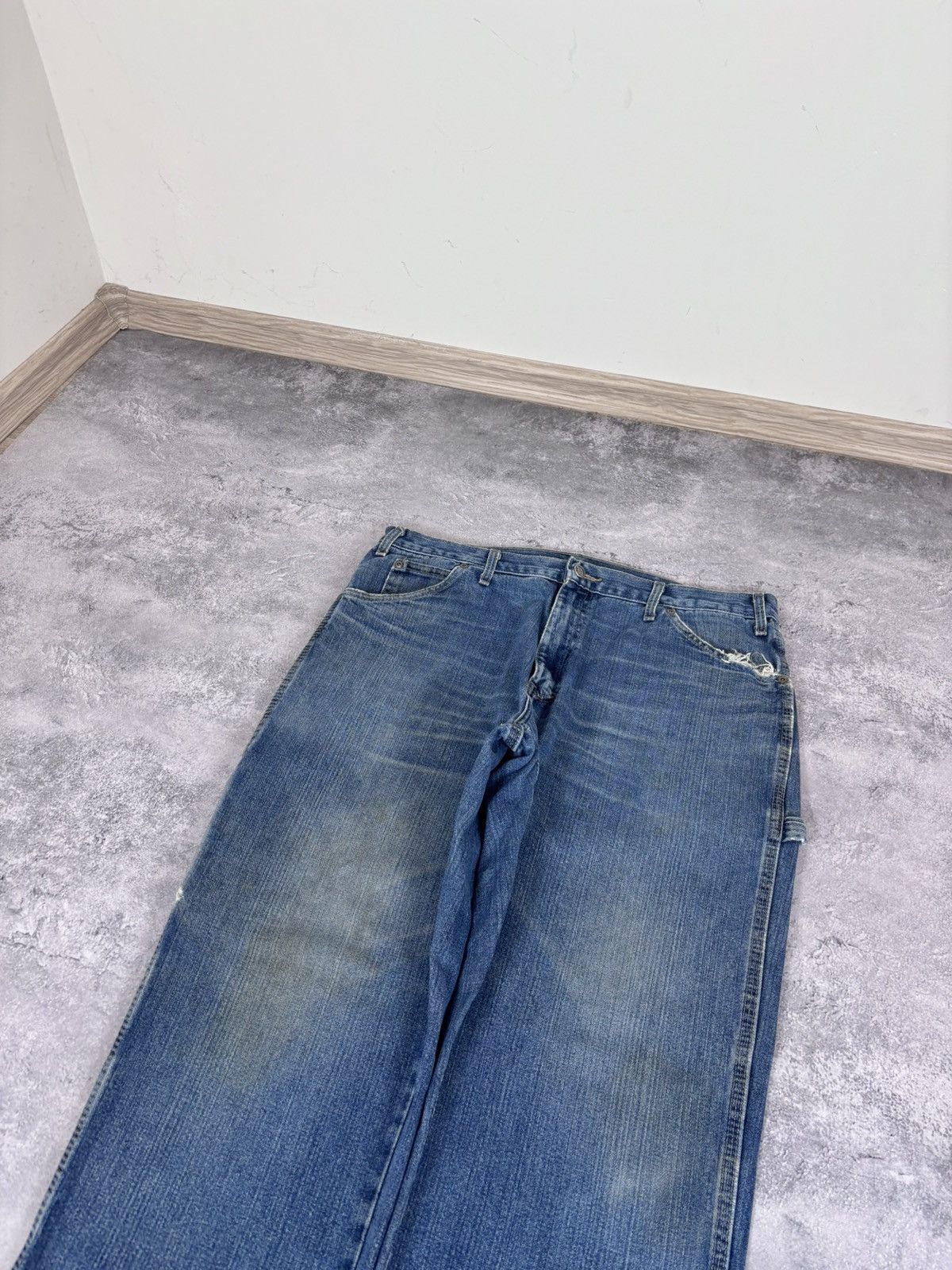 Dickies Dickies Men’s Denim Jeans Faded Blue USA Carpenter Workwear Size US 36 / EU 52 - 13 Thumbnail