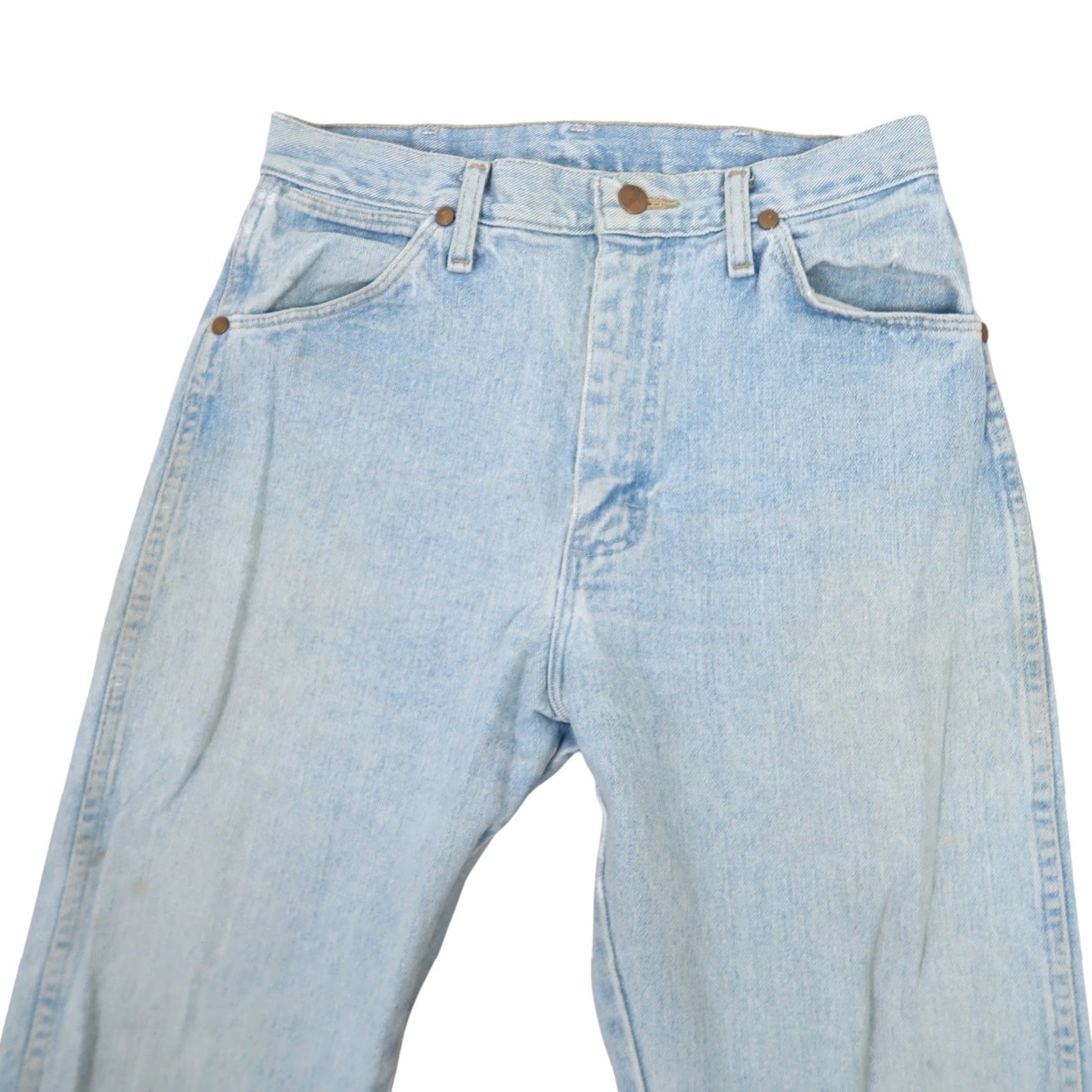 Wrangler VINTAGE Wrangler Light Wash Blue Western High Rise Straight Leg Jeans 80s 90s Womens 28 in Waist 30 in Inseam 9 100% Cotton Denim Np back pockets Size 30" / US 8 / IT 44 - 2 Thumbnail