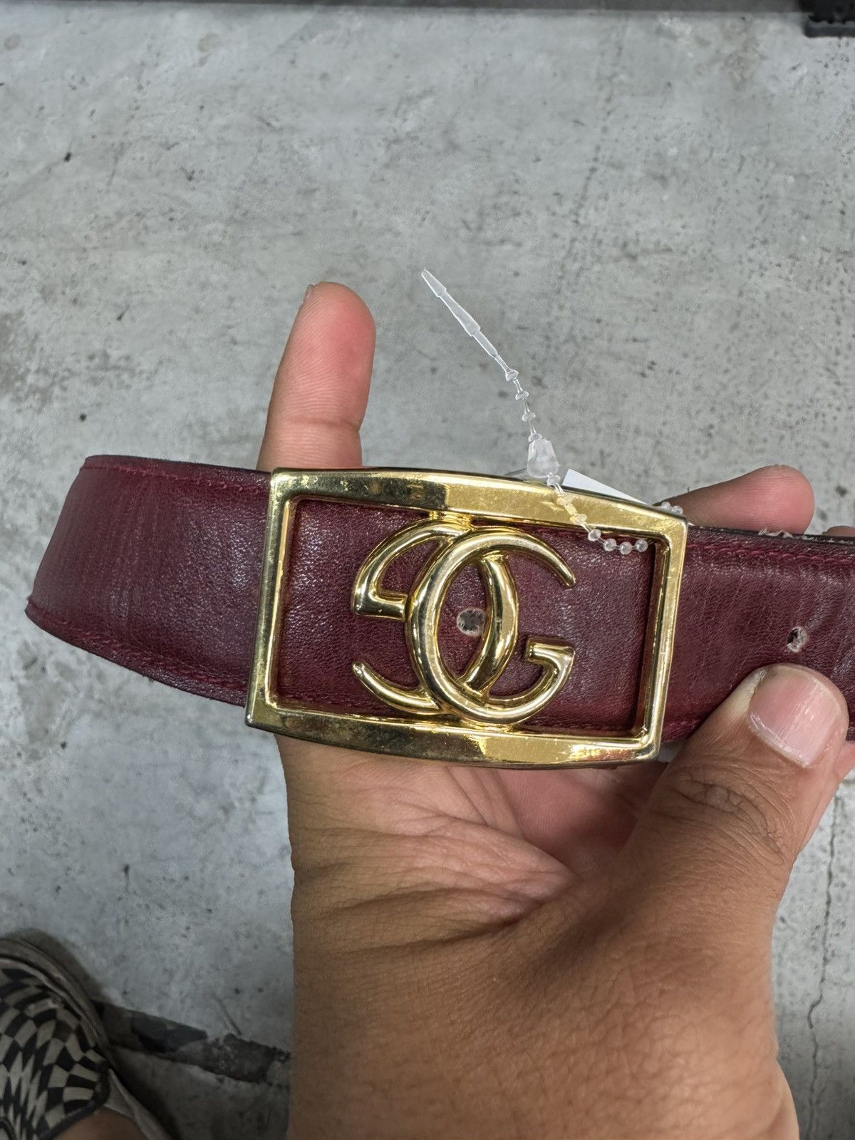 Gucci Rare Vintage Gucci Belt Gold Maroon leather 38 Size ONE SIZE - 2 Thumbnail