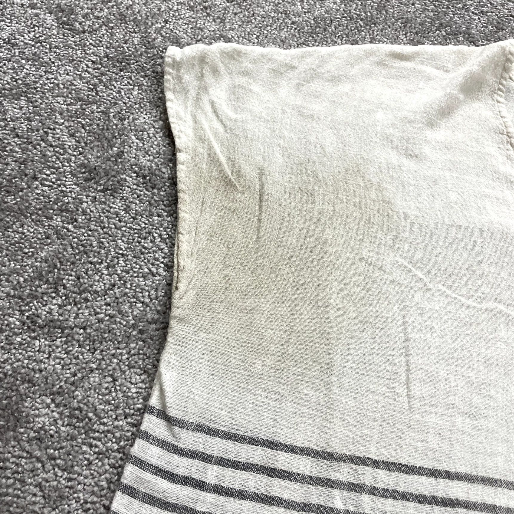 Vintage Kona Sol Linen Ramie Beach Cover Up Women M White Striped Sleeveless V-Neck Size ONE SIZE - 6 Thumbnail