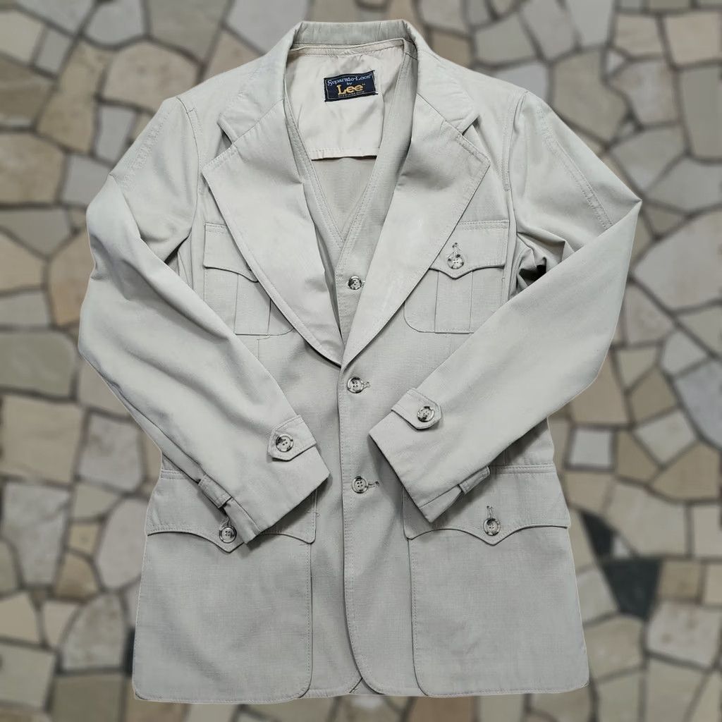 Lee VINTAGE 1970s Lee Lee 3PC Separate Tan Cotton Blend Suit Jacket/Pants Size 38 Chest 30 Waist Regular Inseam 29 Mens Size 36R - 1 Thumbnail