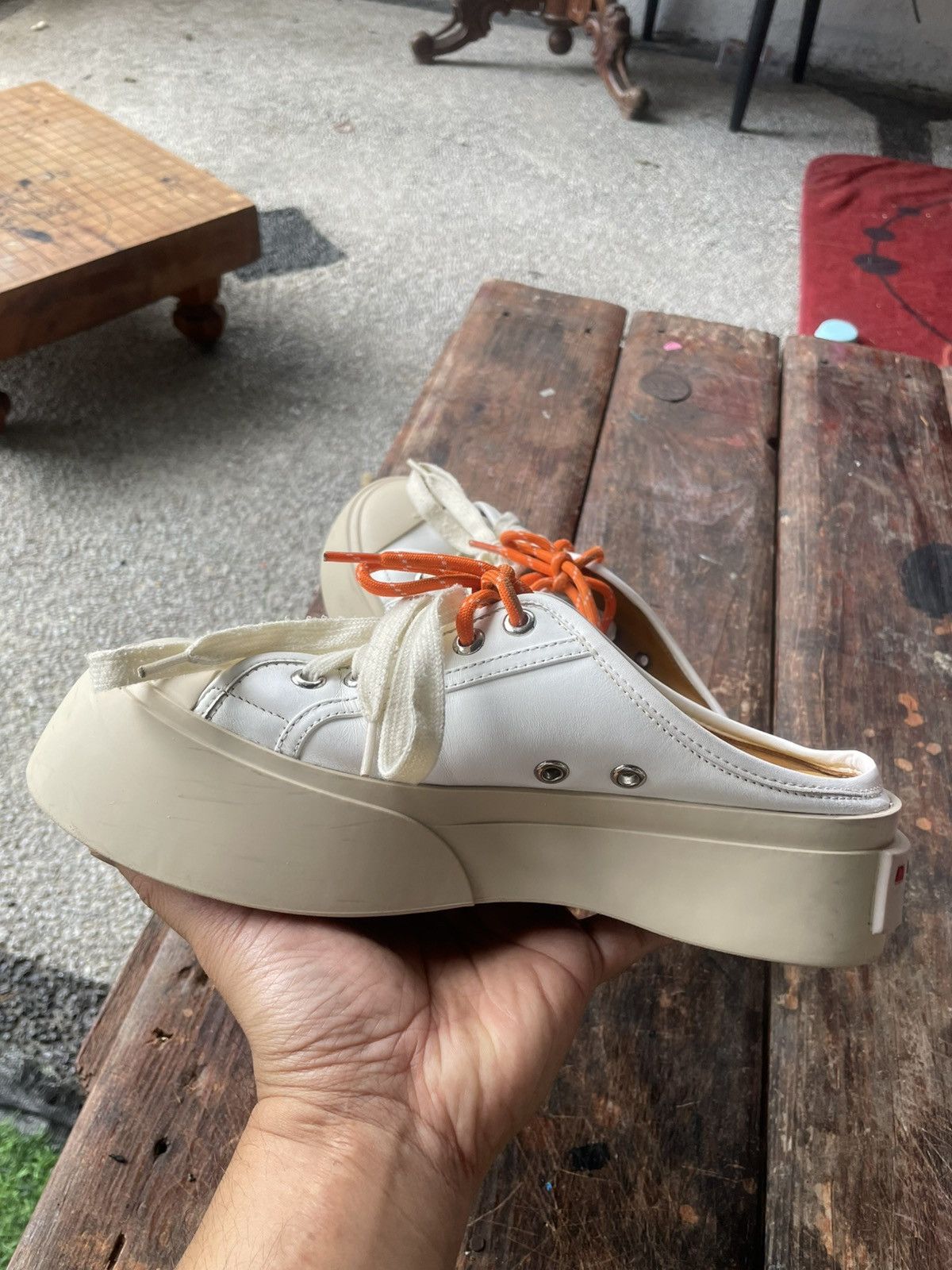 Marni Authentic MARNI white pablo lace up sabot Size US 8 / IT 38 - 10 Thumbnail