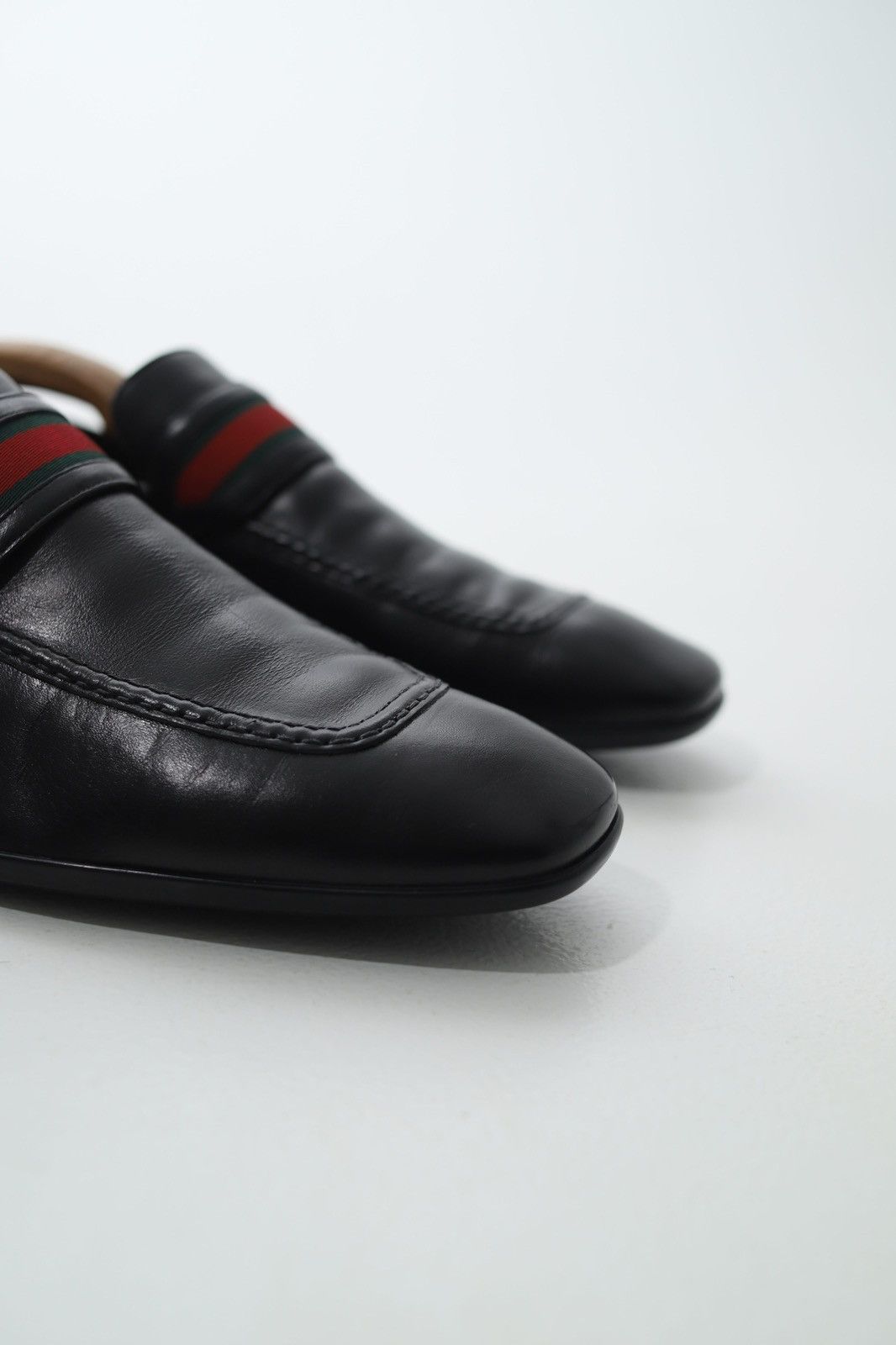 Gucci GUCCI Loafers Leather Slip Ons Shoes Web Stripe Black Men’s Size US 9 / EU 42 - 4 Thumbnail