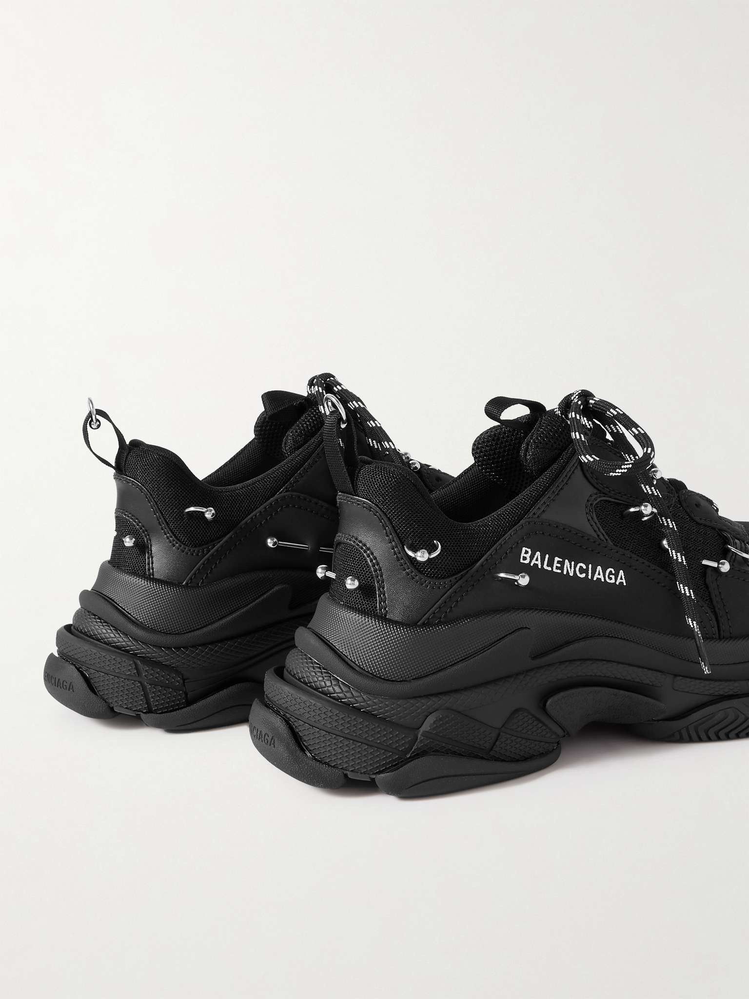 Balenciaga o1mt1gz0225 Triple S Sneakers With Piercing in Black Size US 9 / EU 42 - 5 Thumbnail