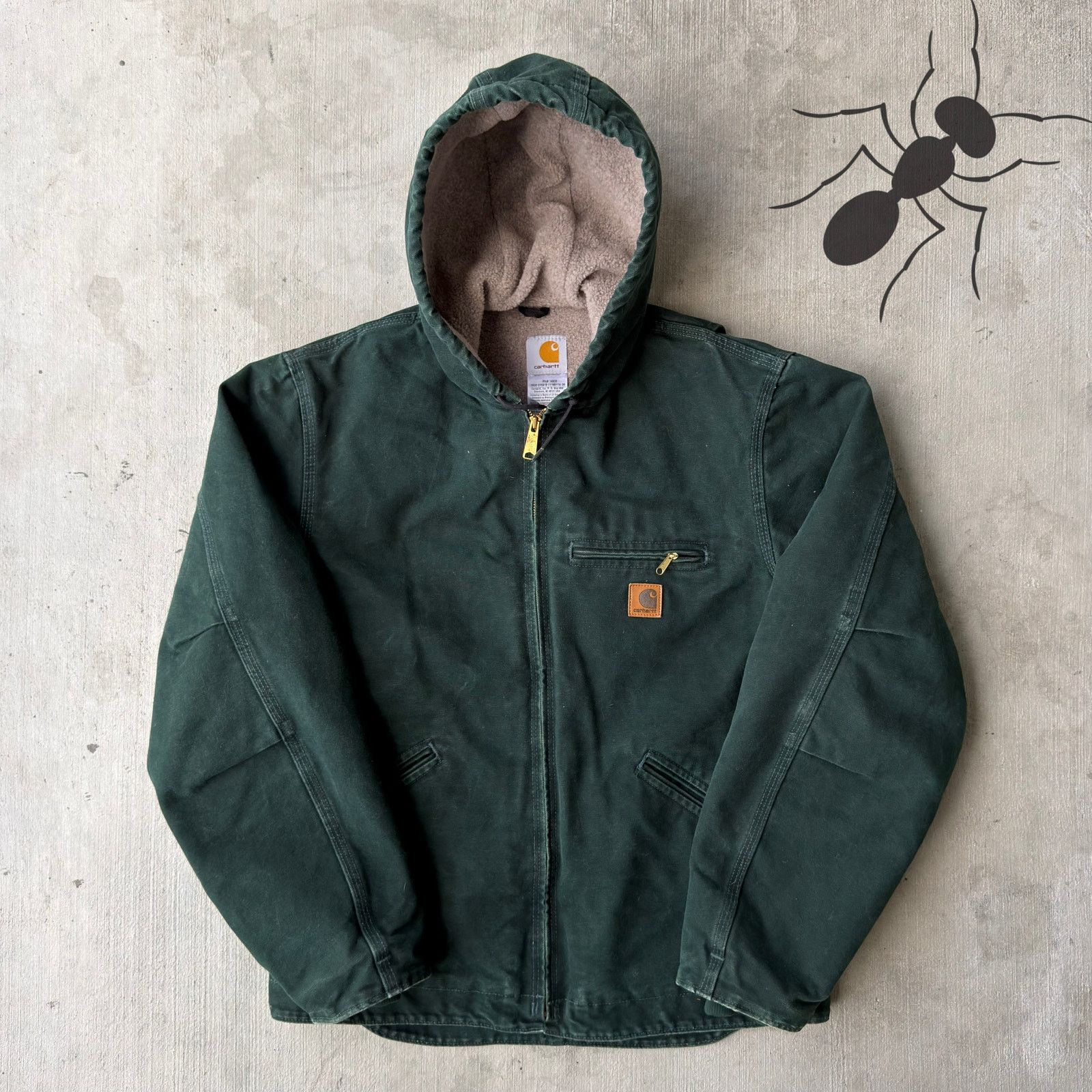 Carhartt × Vintage Carhartt J141 SPC green sierra hooded work wear jacket Size US M / EU 48-50 / 2 - 1 Thumbnail