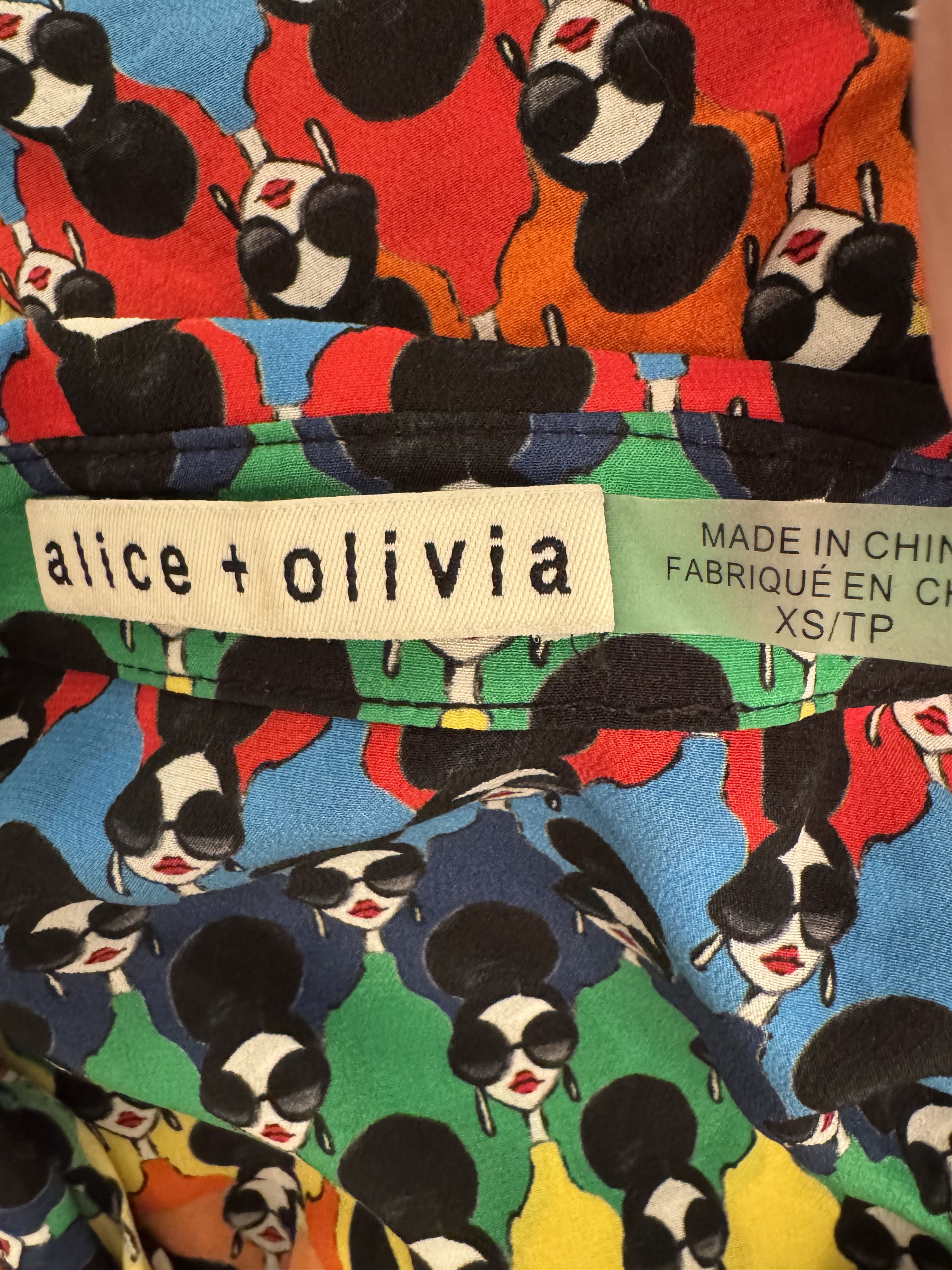 Alice + Olivia Sassy Stacey Willa Printed Placet Top Size XS / US 0-2 / IT 36-38 - 6 Thumbnail
