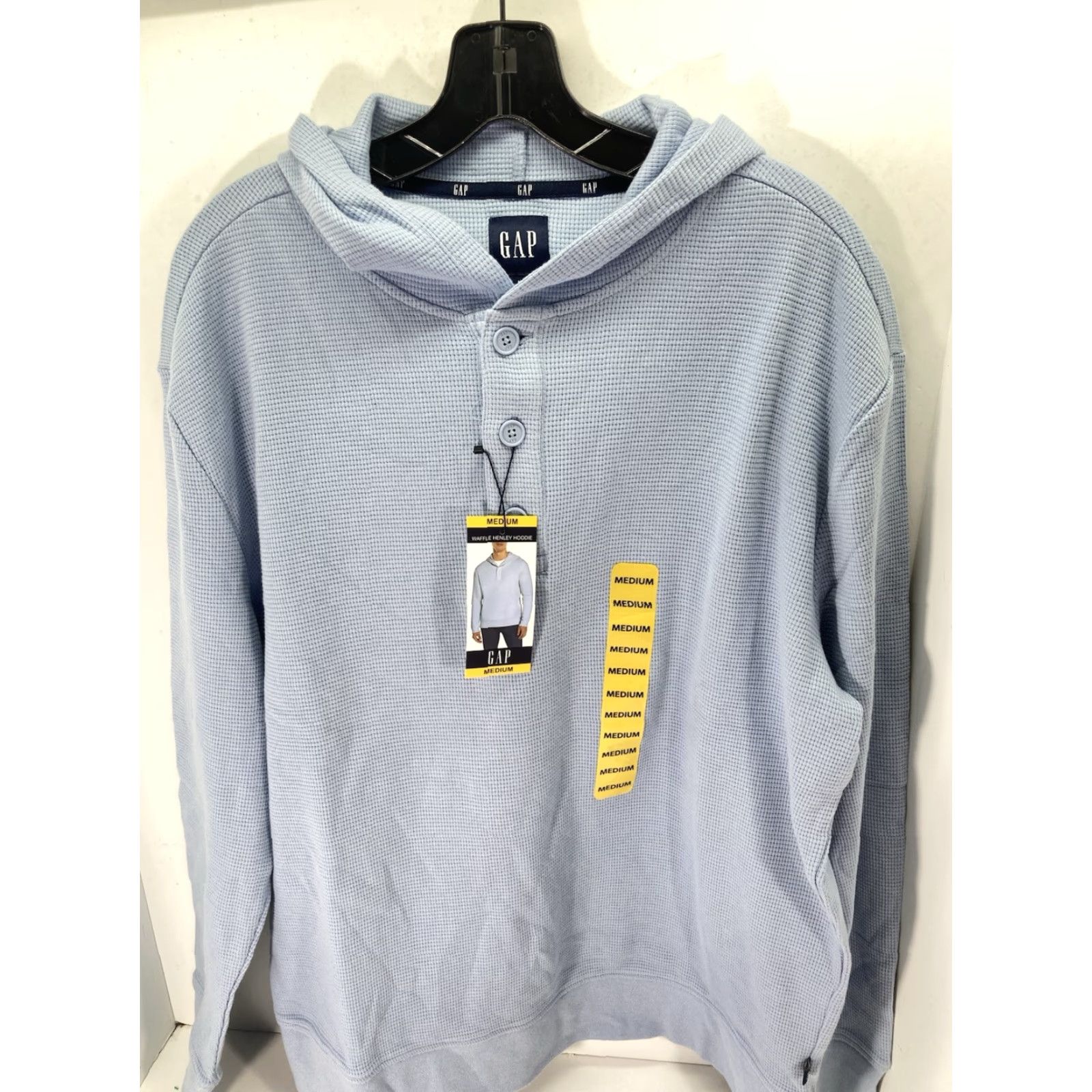 Gap Gap Waffle Henley Hoodie Shirt Men Medium Blue Long Sleeve Pullover Casual NWT Size US M / EU 48-50 / 2 - 2 Thumbnail
